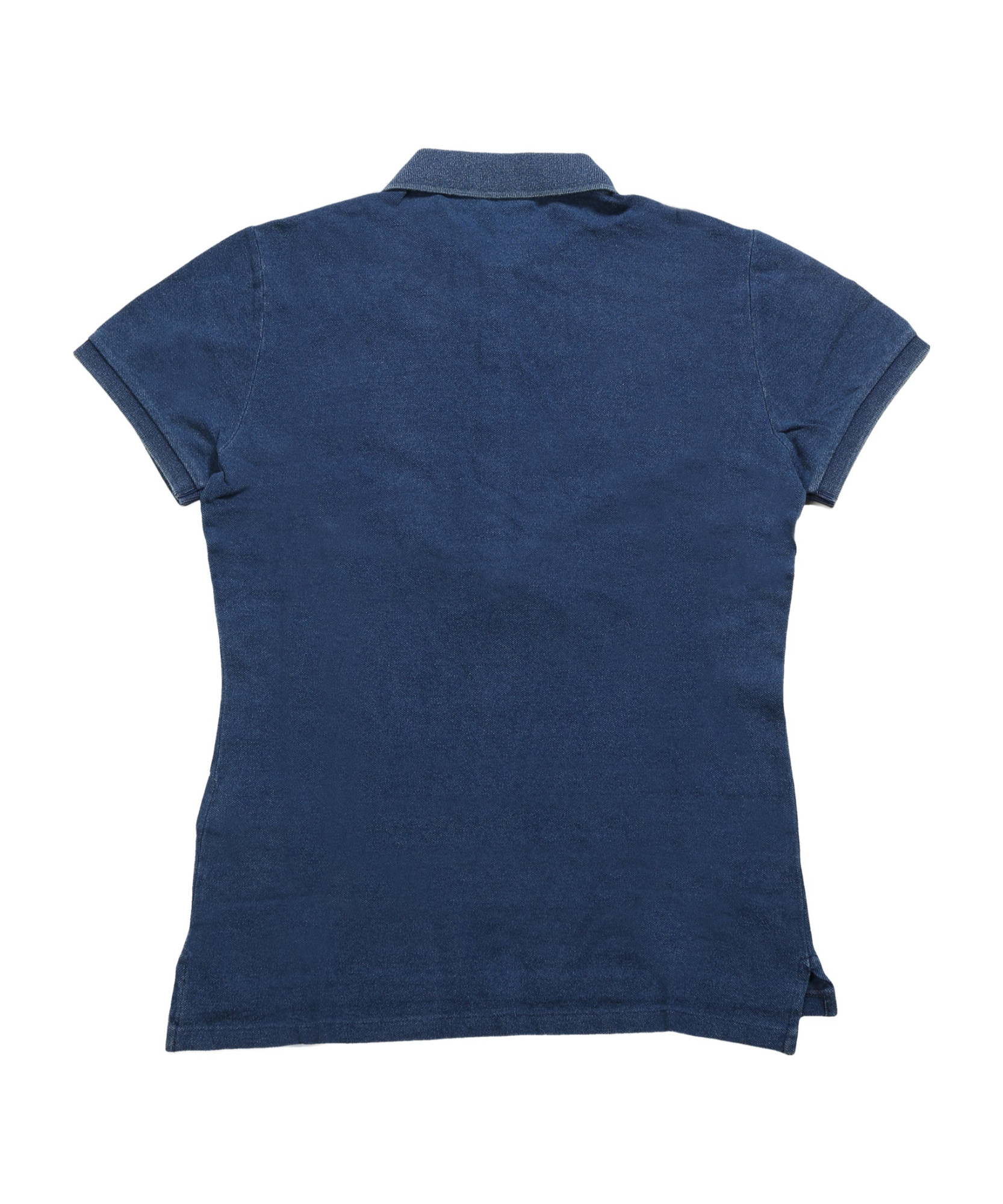Polo Ralph Lauren Ribbed Collar Short Sleeves Tops In Indigo