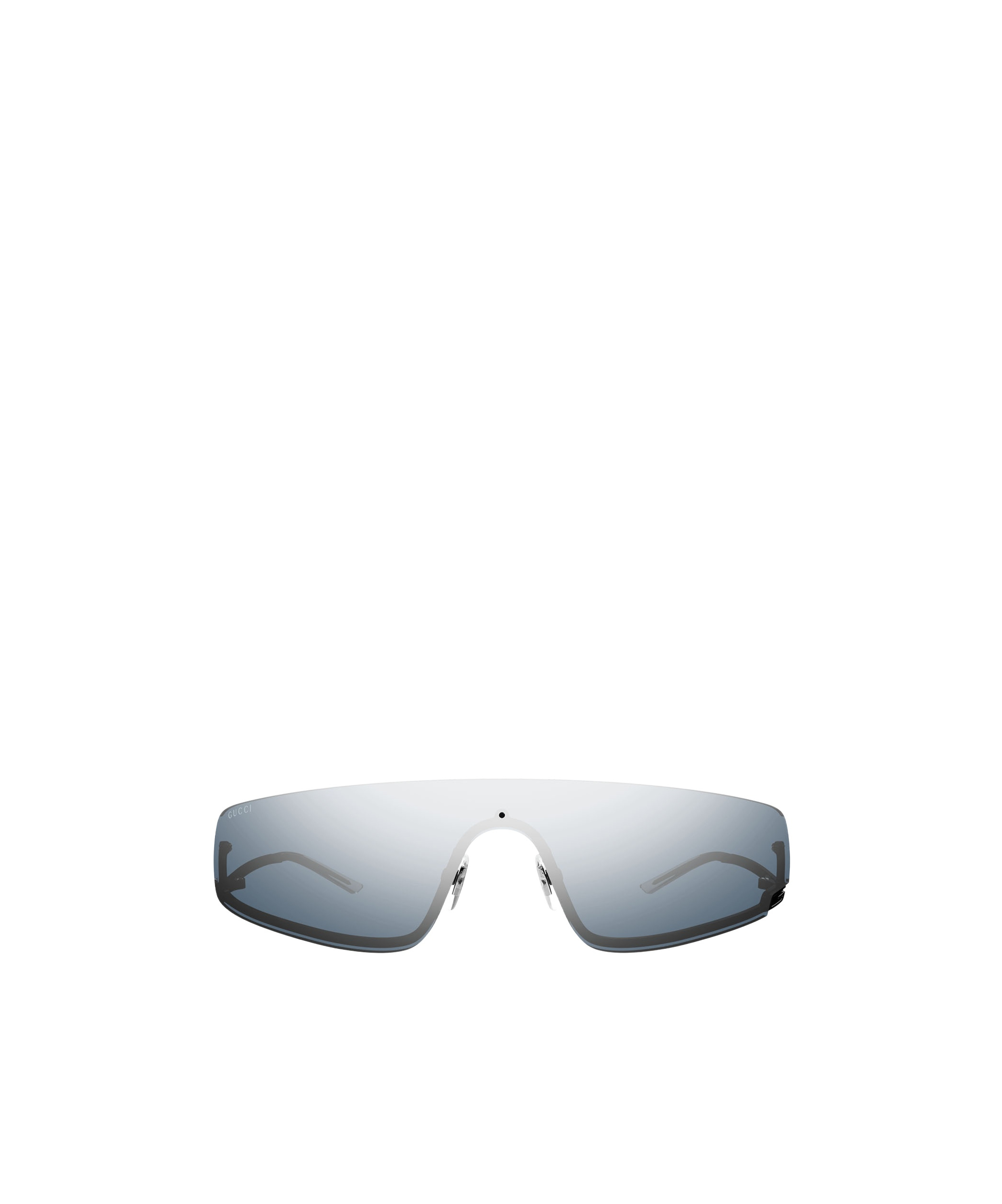 Gucci Square-g-motif Shield-frame Sunglasses In Gray