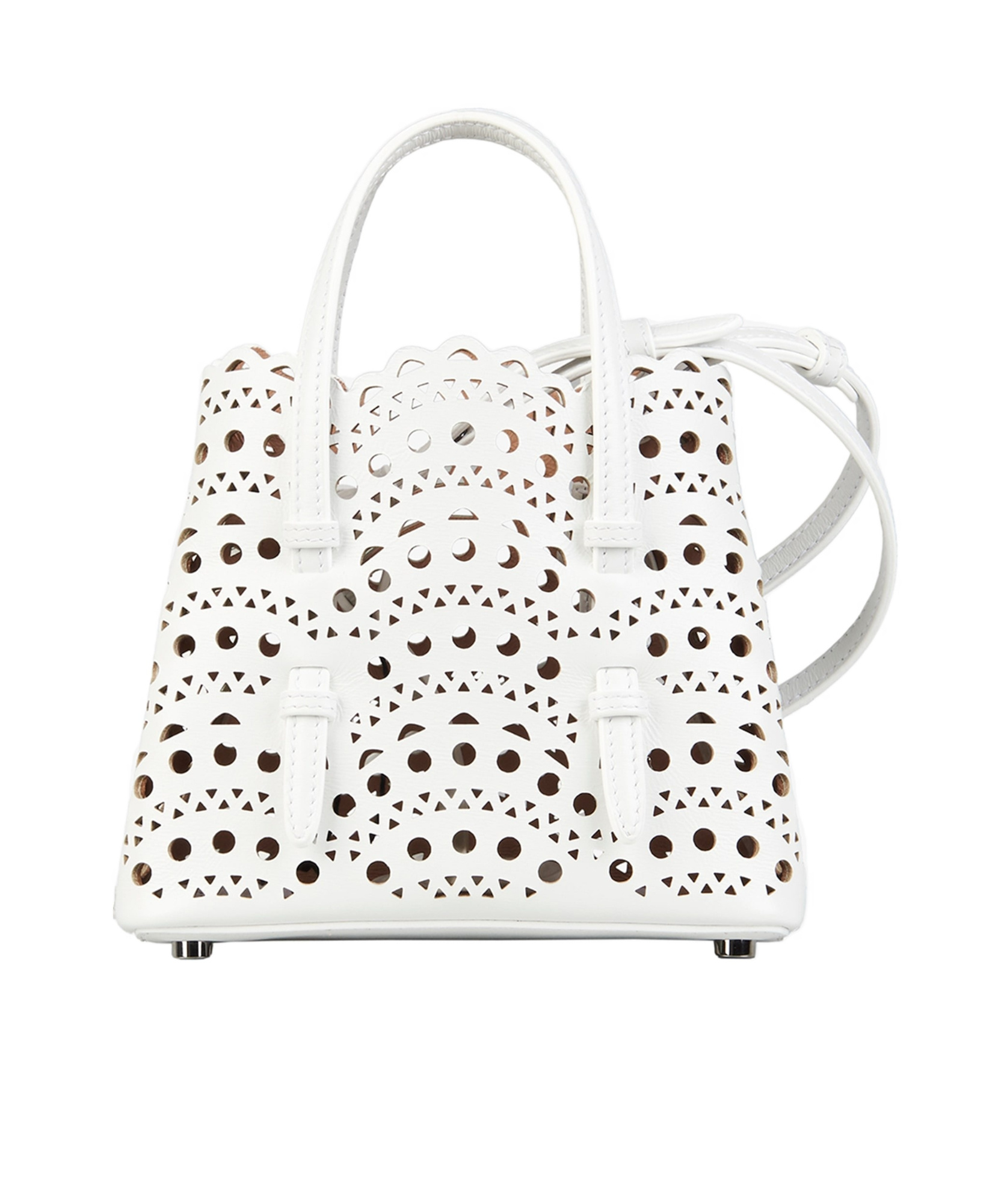 Alaïa Alaia Mina 20 Small Leather Handbag In White