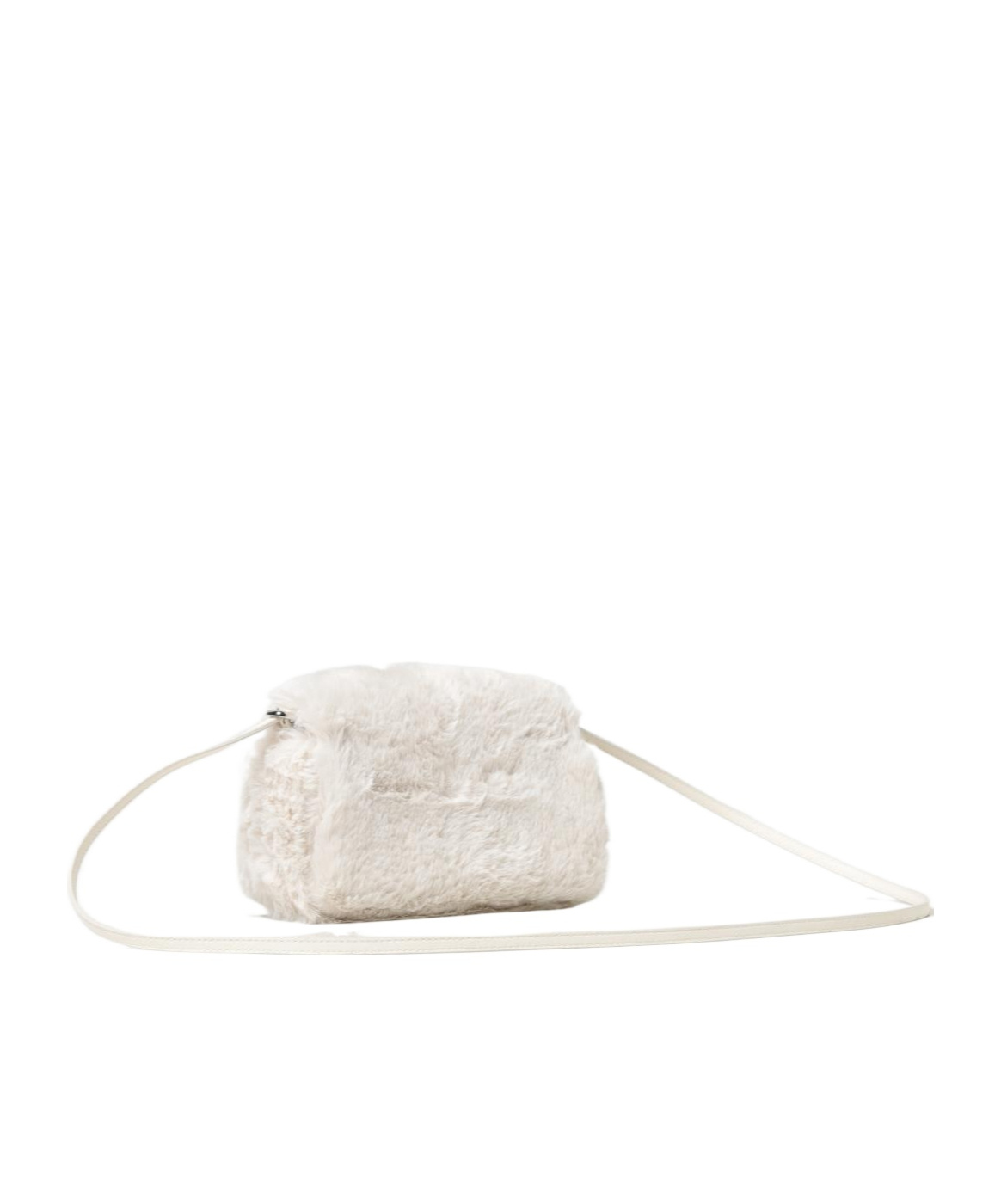 Roger Vivier Viv' Choc Phone Holder In Faux Fur In White