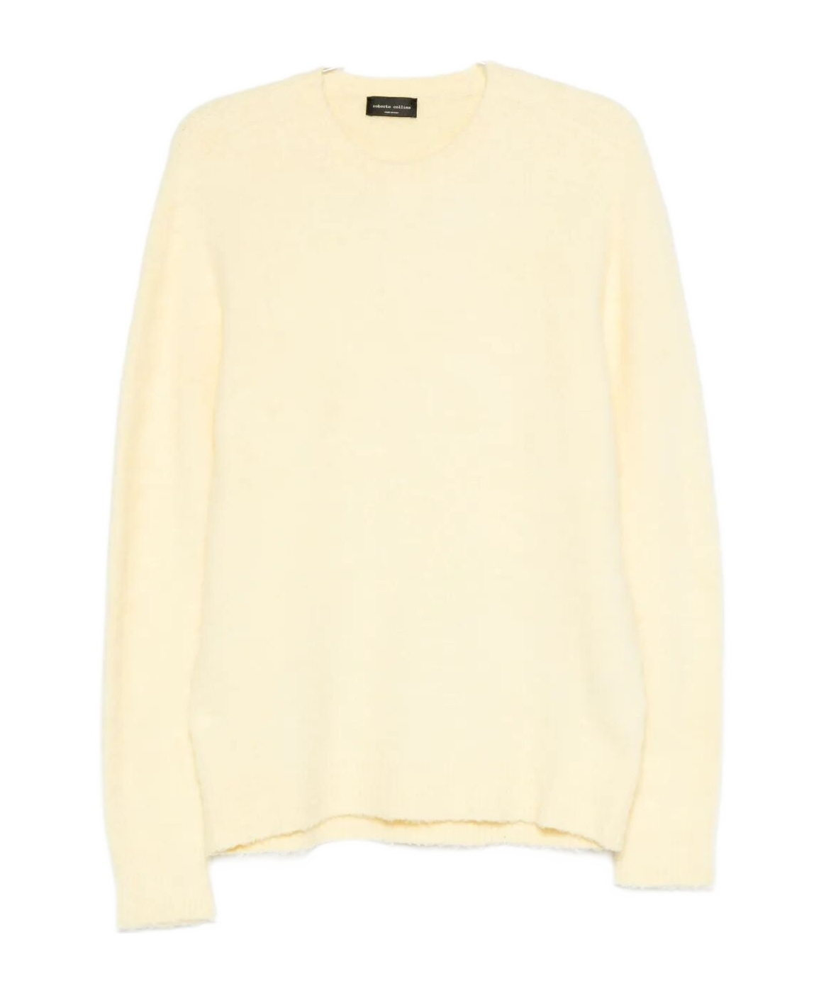 Roberto Collina Round Neck Knit Sweater With Long Sleeves In Yellow