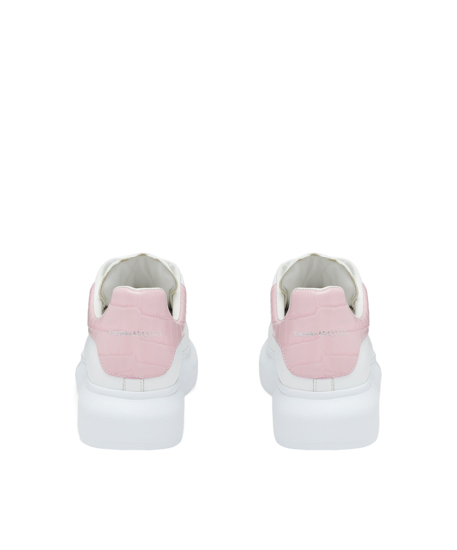 Alexander Mcqueen Oversized Snakeskin-embossed Leather Sneakers In White