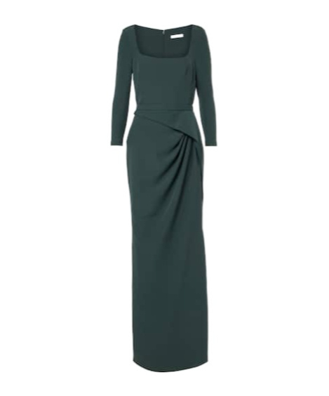 Safiyaa London Mahir Draped Crêpe Gown In Green