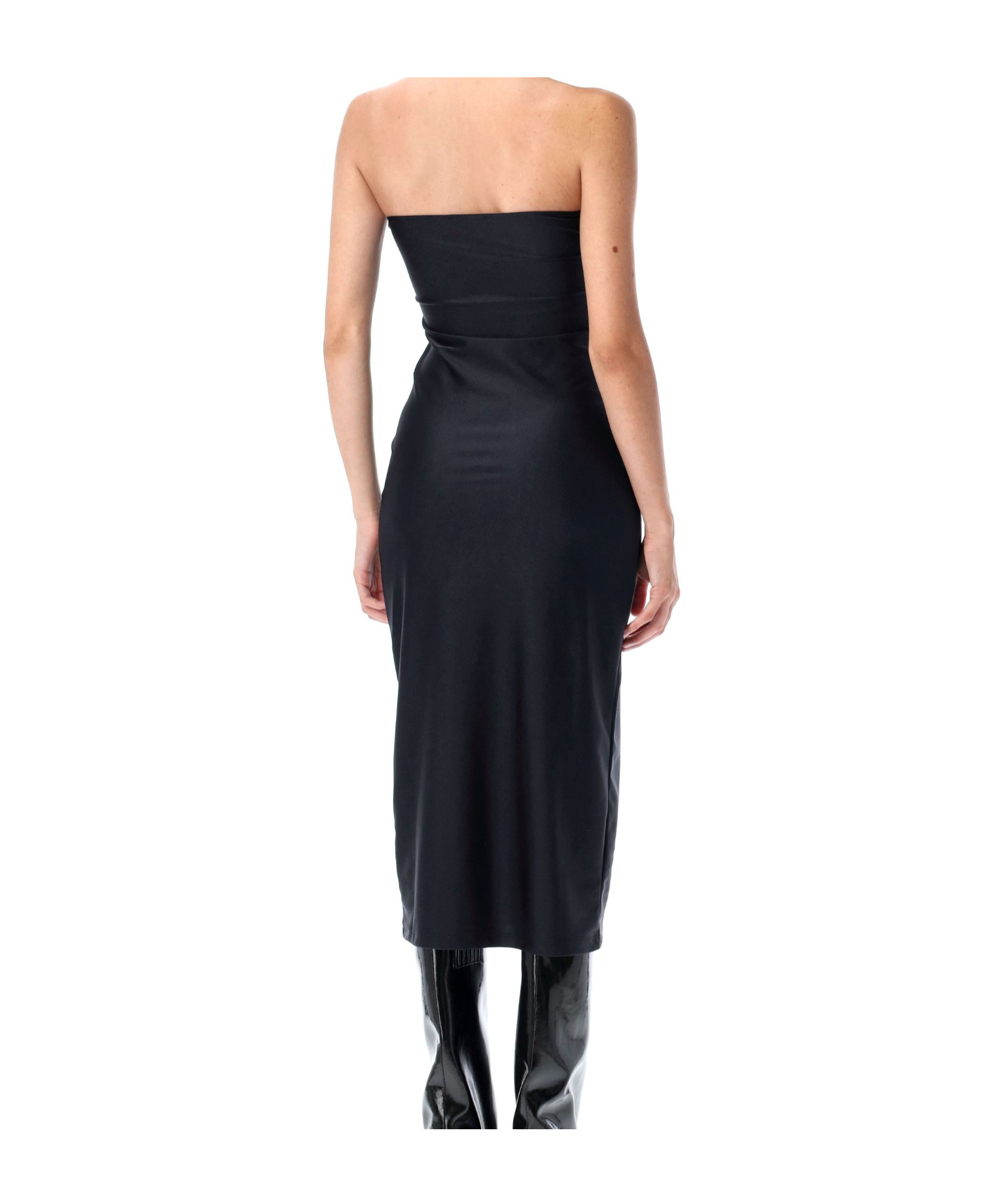 Coperni Black Multi Buckle Midi Dress In Black