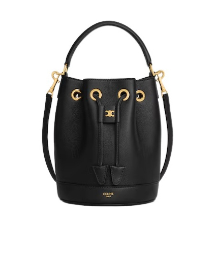 Celine Teen Clara Bag In Supple Grained Calfskin In Black