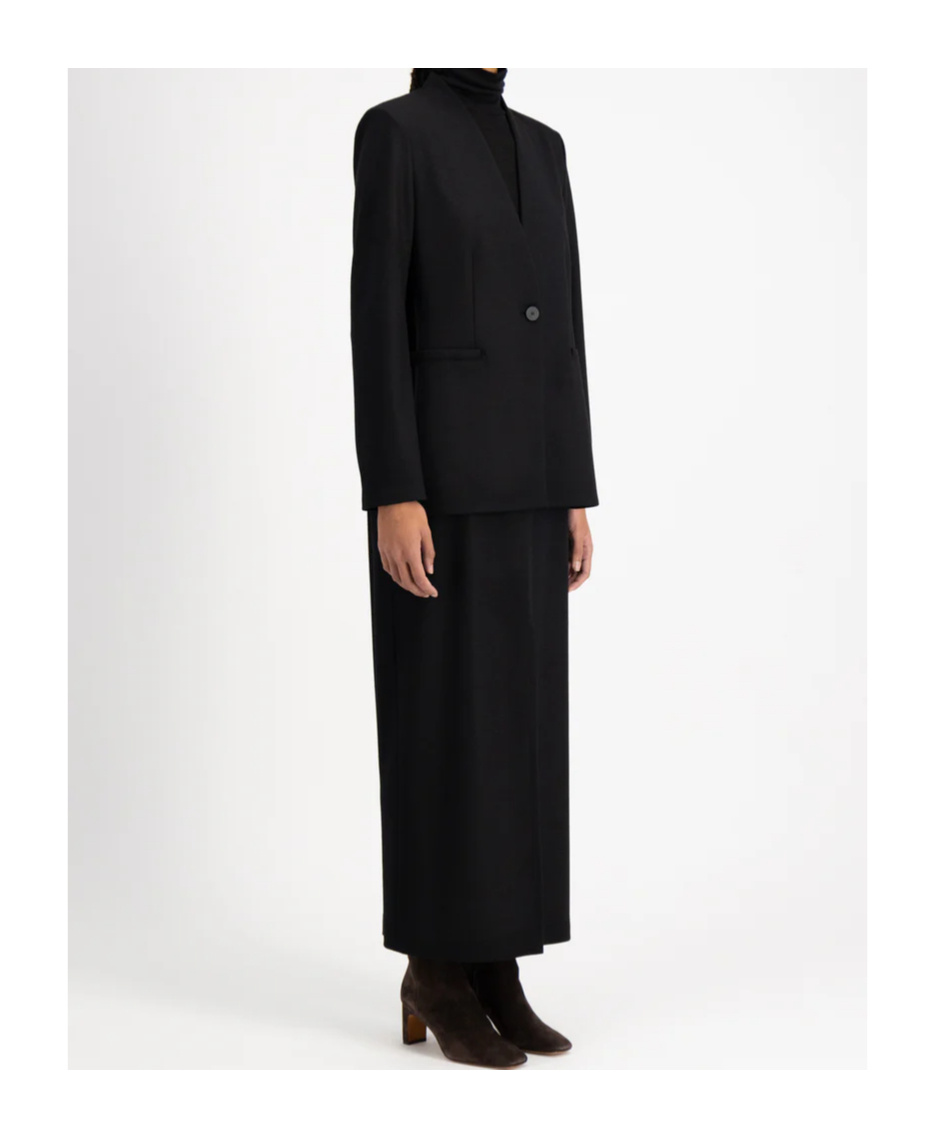 Harris Wharf London Single-breasted Merino-wool Blazer In Black