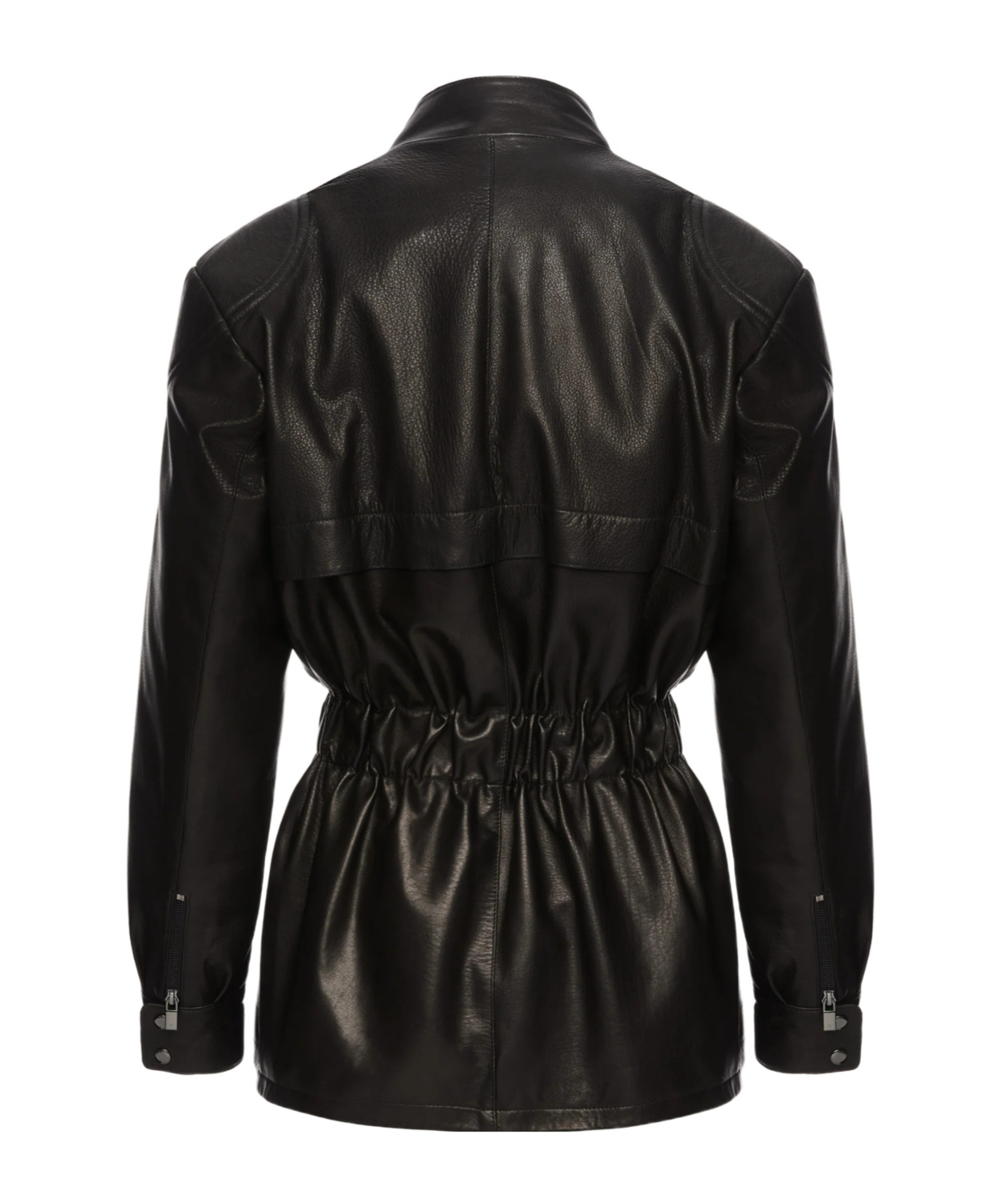 Magda Butrym Belted Utility Jacket In Black Leather In Black