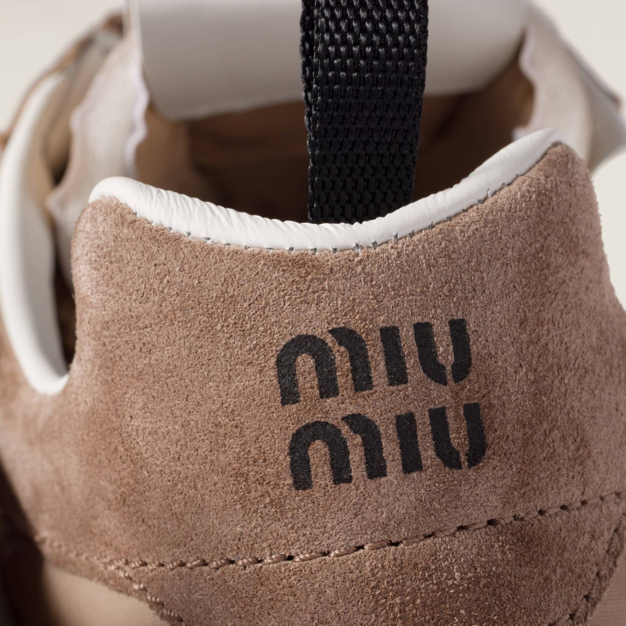 Miu Miu Tyre Technical Fabric And Suede Sneakers In Brown