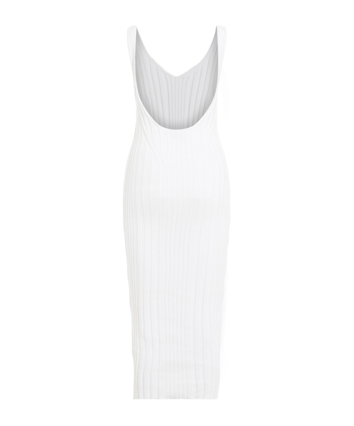 Khaite Ottilie Ribbed-knit Dress In White