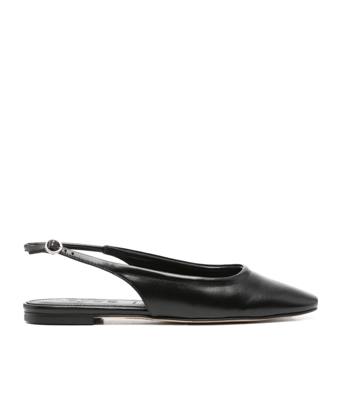 Aeyde Square-toe Leather Ballerina Shoes In Black