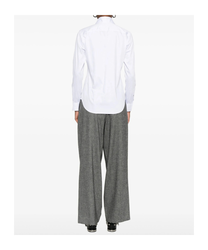 Mazzarelli Gea Button-down Long-sleeve Shirt In White