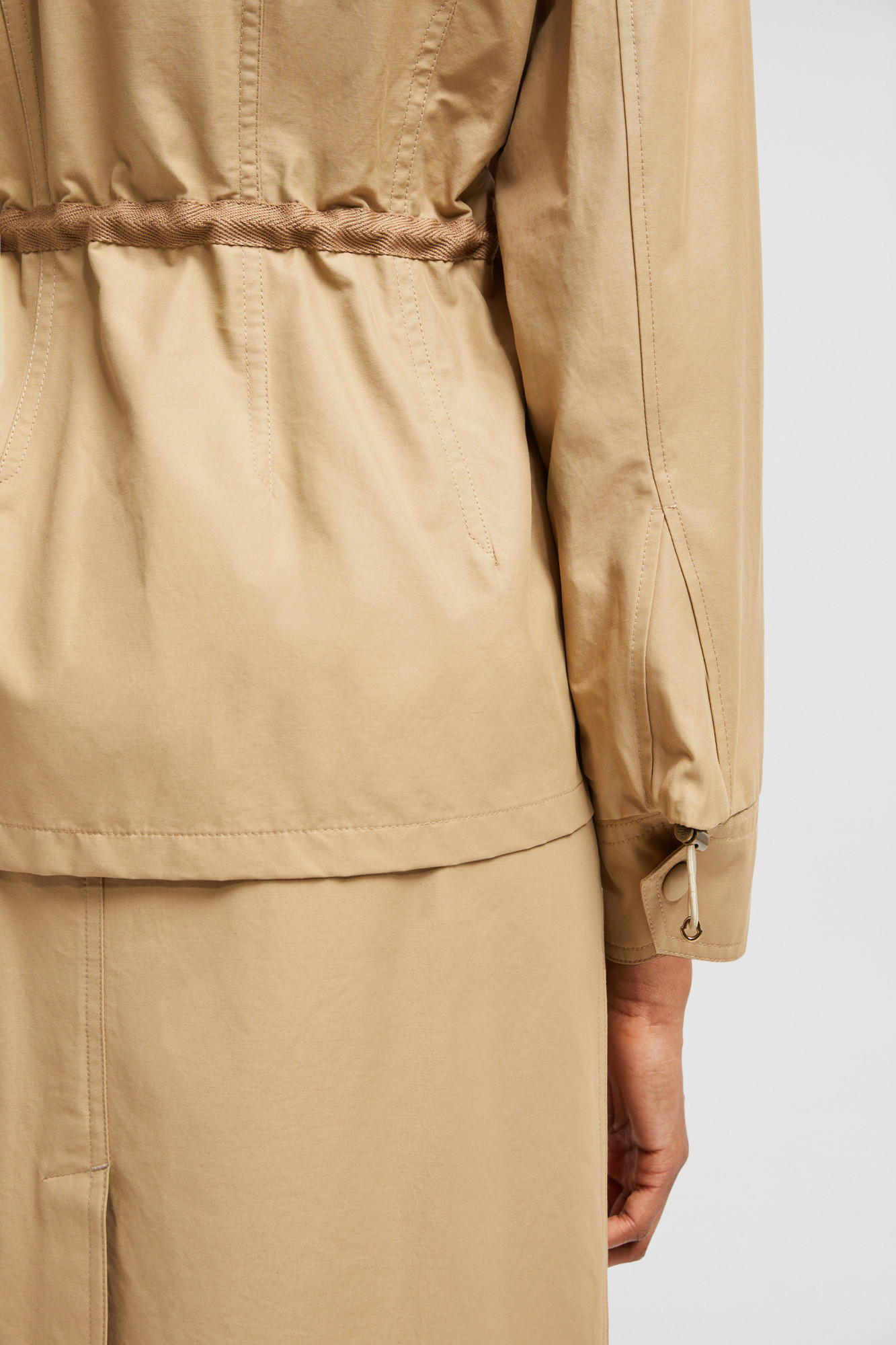 Moncler Saulon Technical Twill Field Jacket In Nude