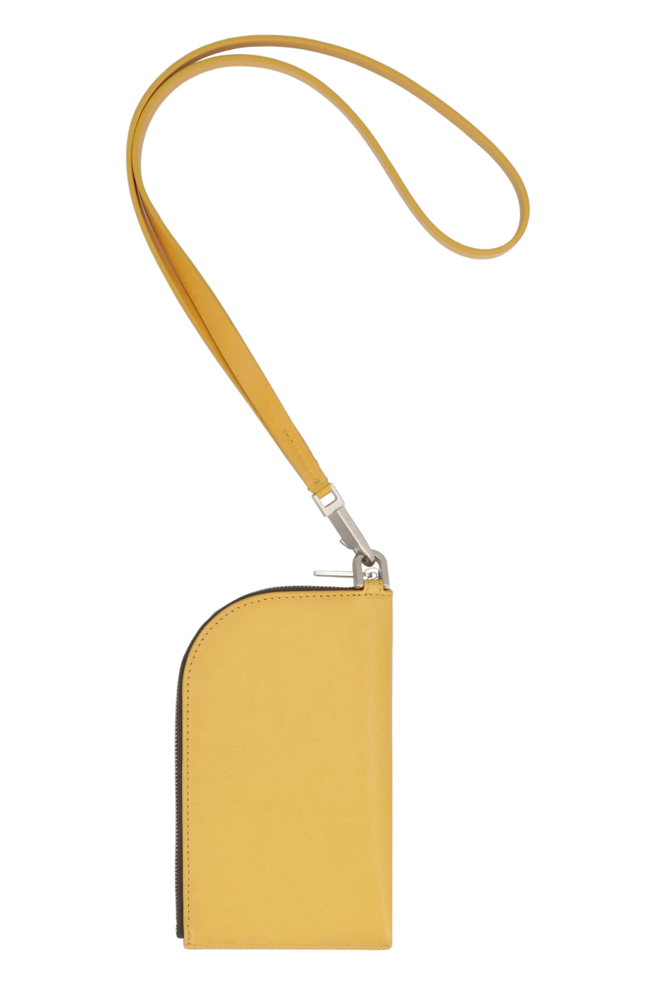 Rick Owens Wallet Leather Strap Metal Hardware In Yellow