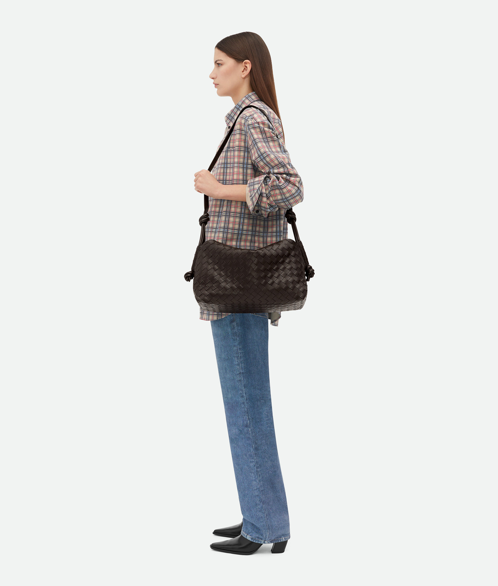 Bottega Veneta Medium Loop Weekend Travel Bag In Black