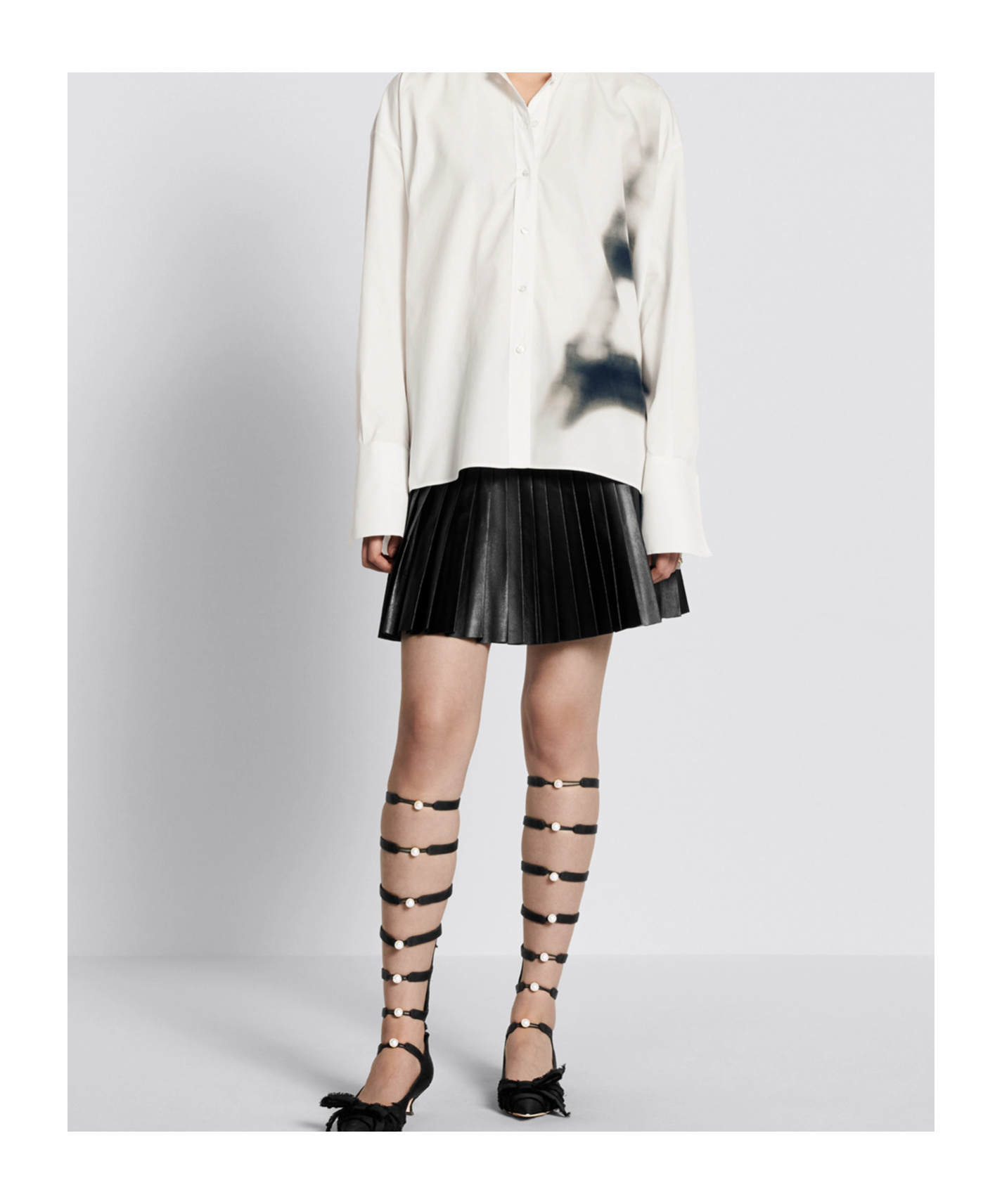 Dior Honey-embroidered Long-sleeved Shirt In White