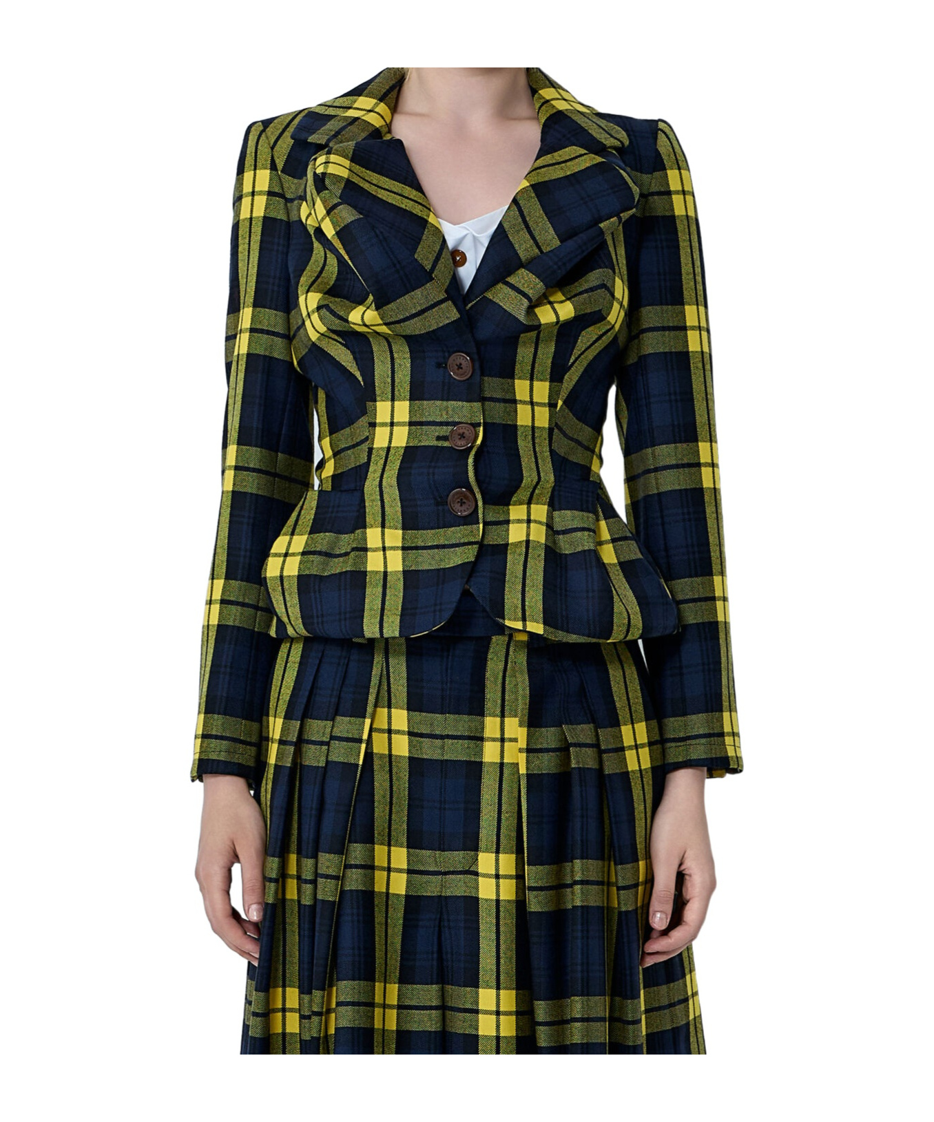 Vivienne Westwood Single Breasted Checked Jacket In Multi