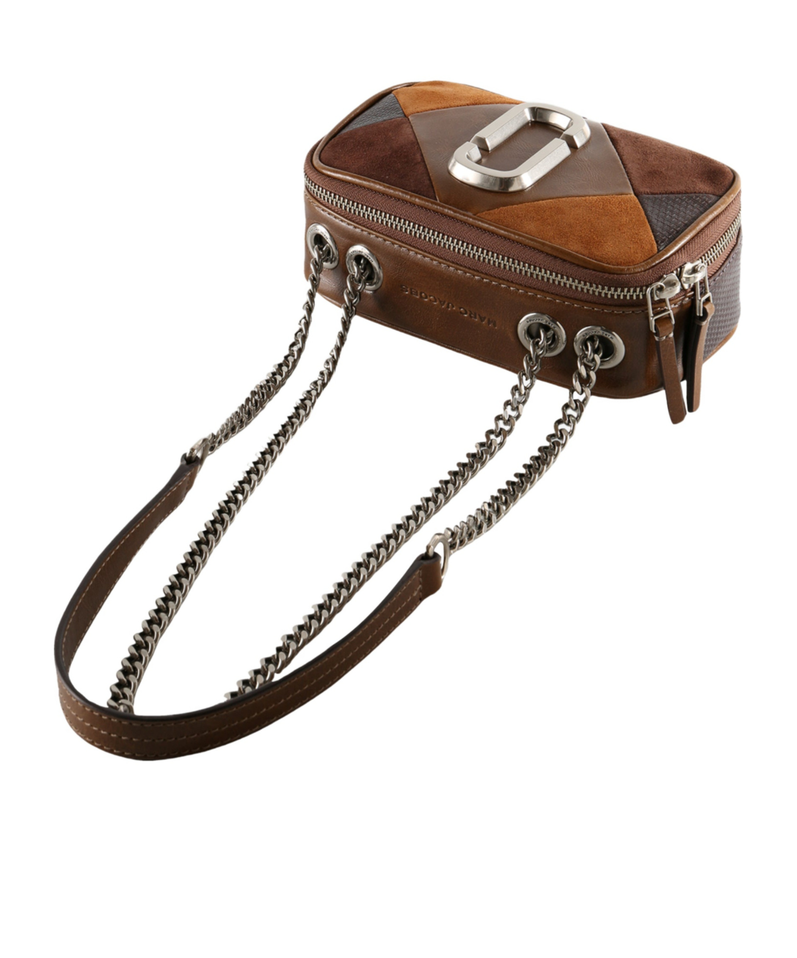 Marc Jacobs The Snapshot Patchwork Leather Crossbody Bag In Brown