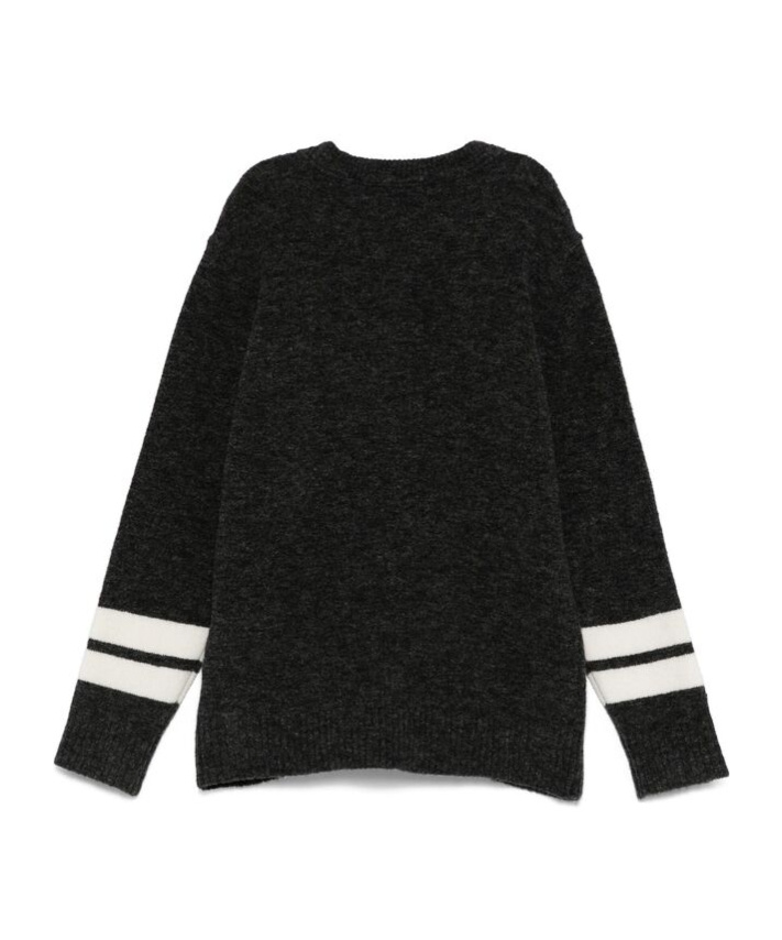 Stone Island Long-sleeved Round-neck Sweater In Gray