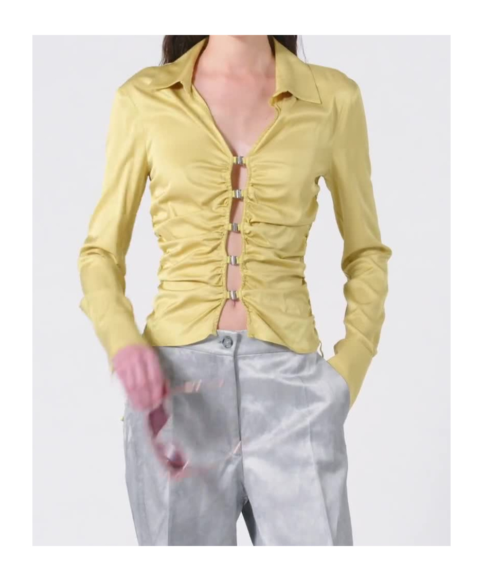 Pinko Gathered Shirt In Nude