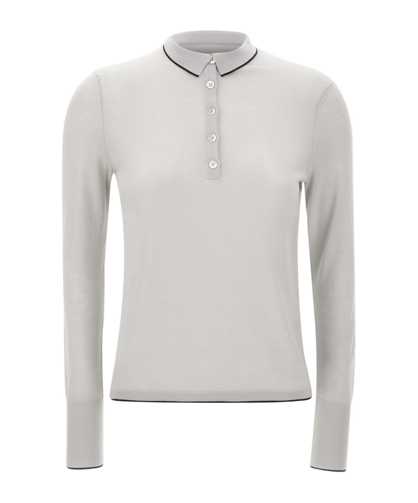 Eleventy Long-sleeved Polo Shirt In White