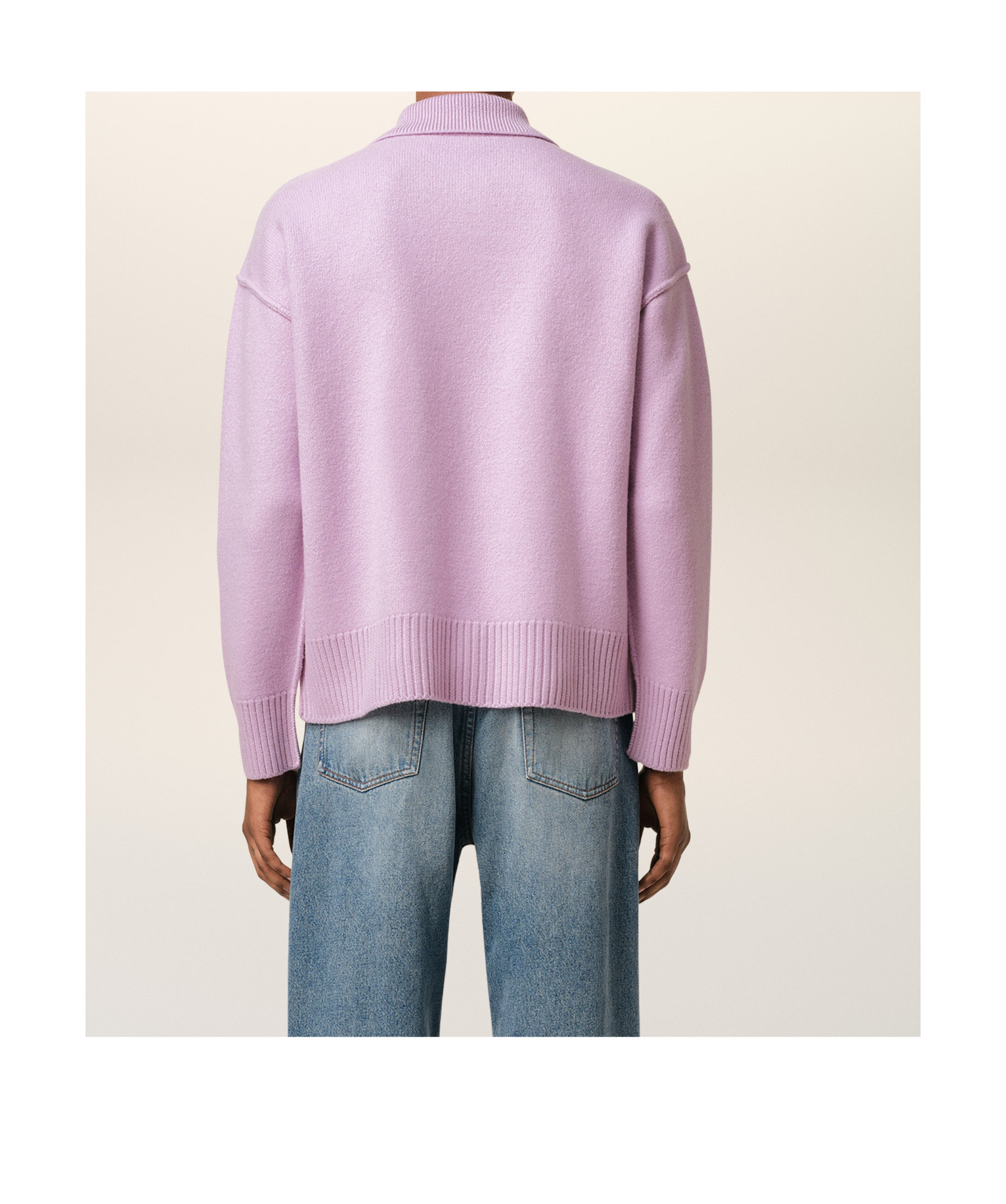 Shop Ami Alexandre Mattiussi Ami Paris Ami De Coeur Polo Jumper In Purple