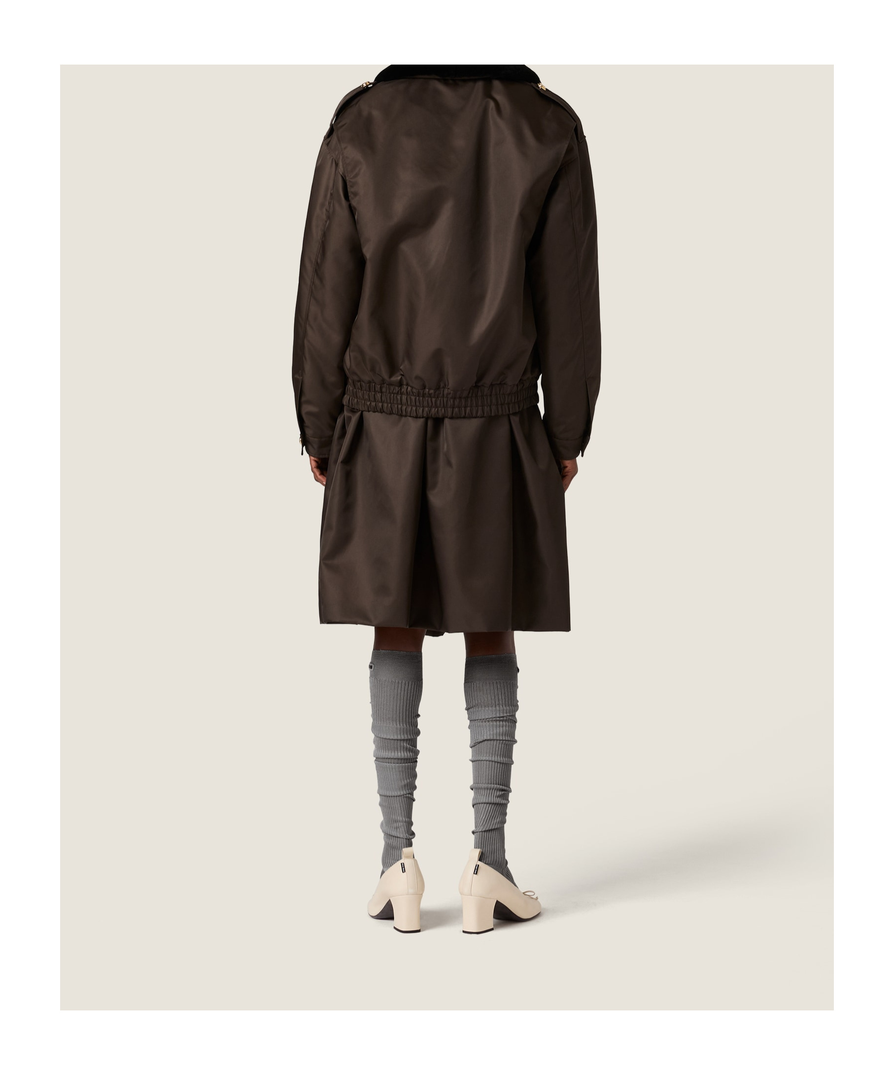 Miu Miu Ruched Skirt In Brown