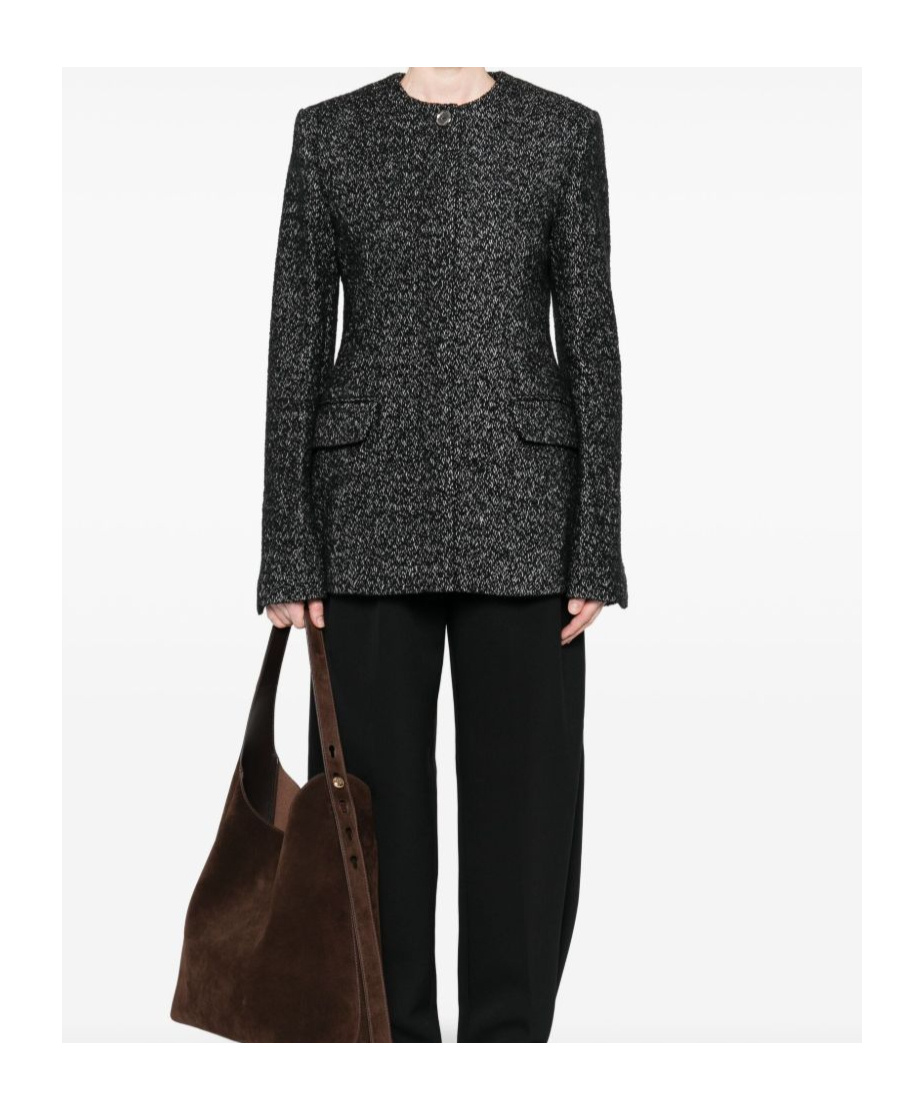 Totême Structured Wool Blazer Featuring Welt Pockets In Black