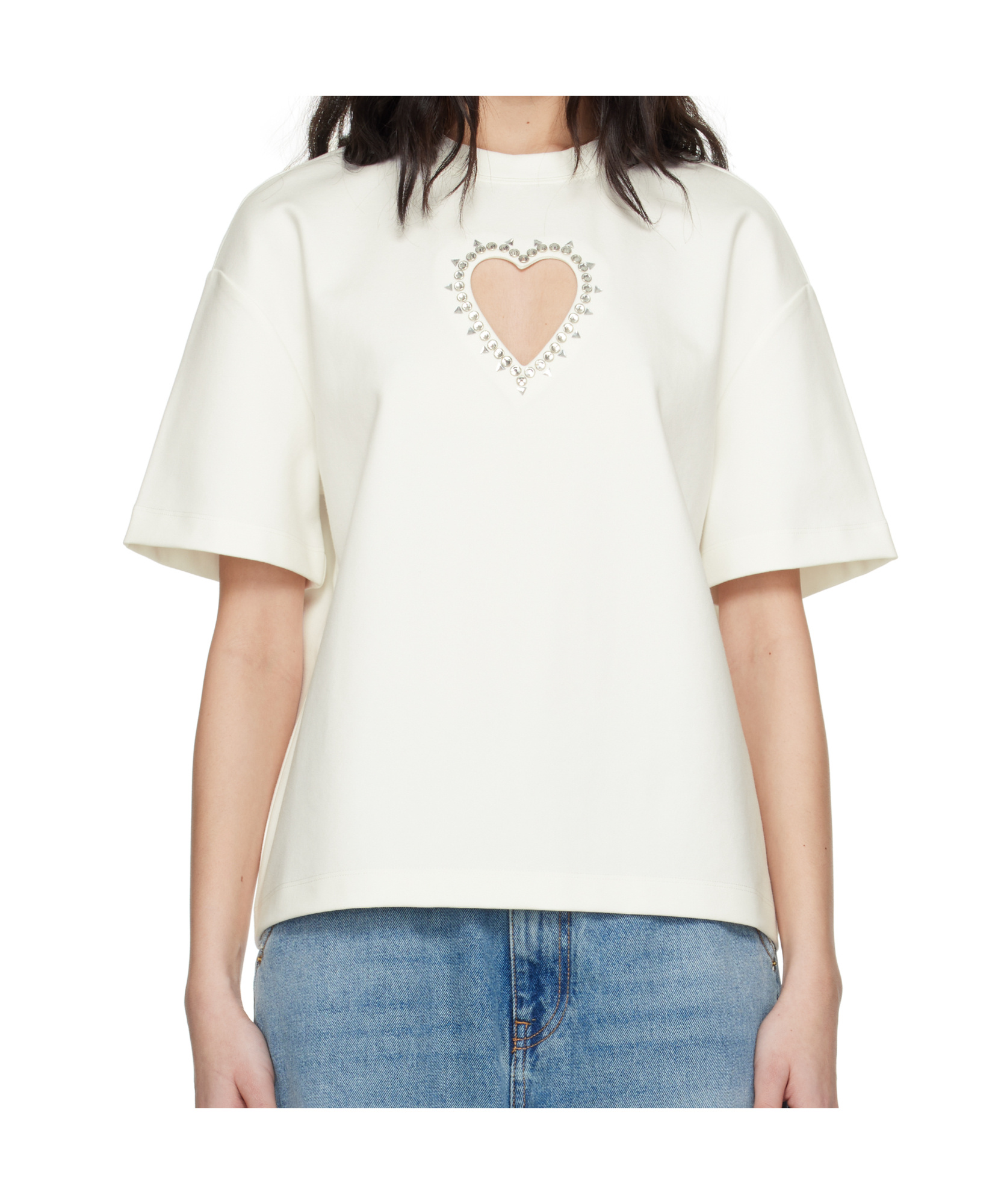 AREA CRYSTAL-EMBELLISHED CUT-OUT T-SHIRT 