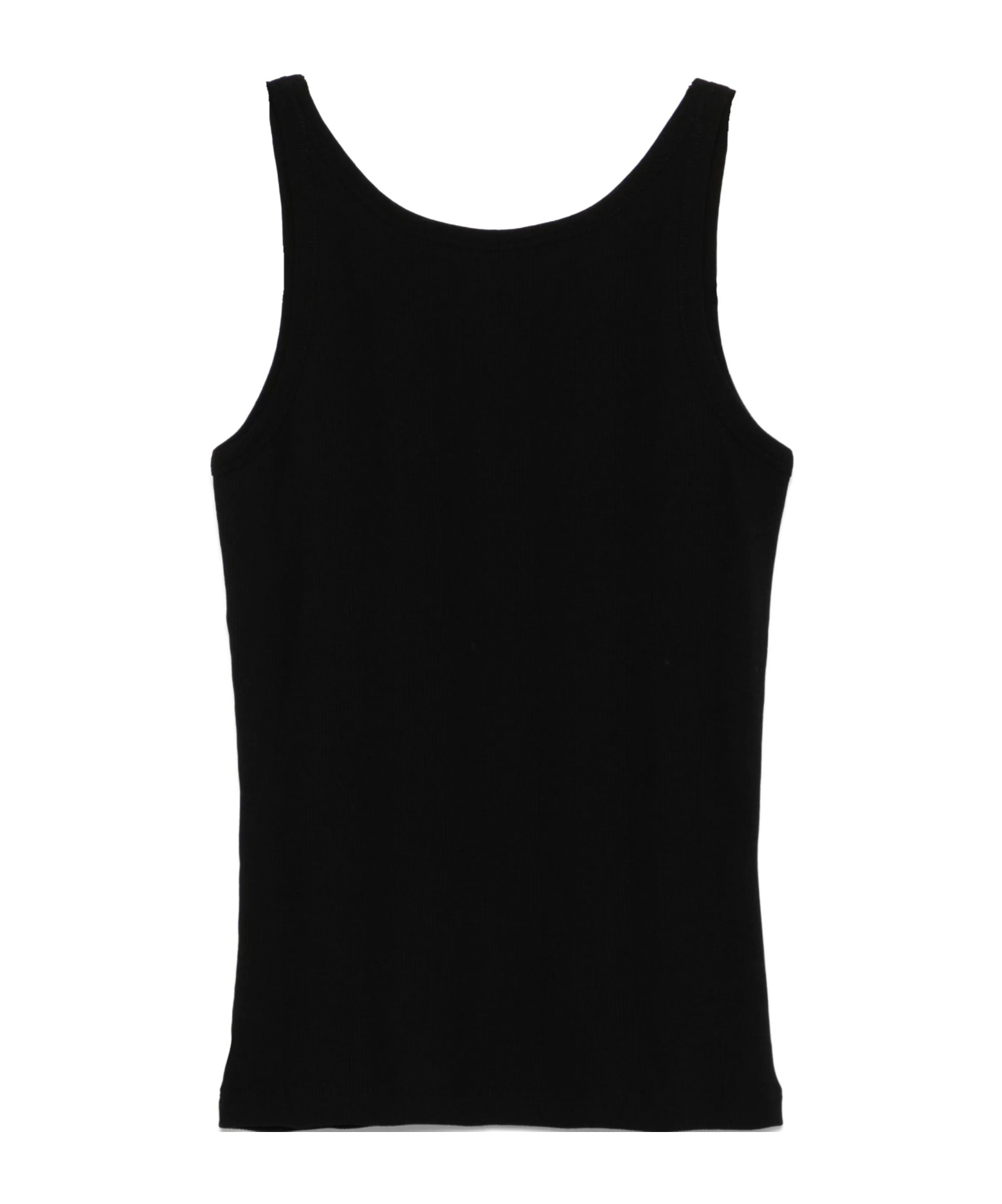Closed Cotton Tank Top In Black