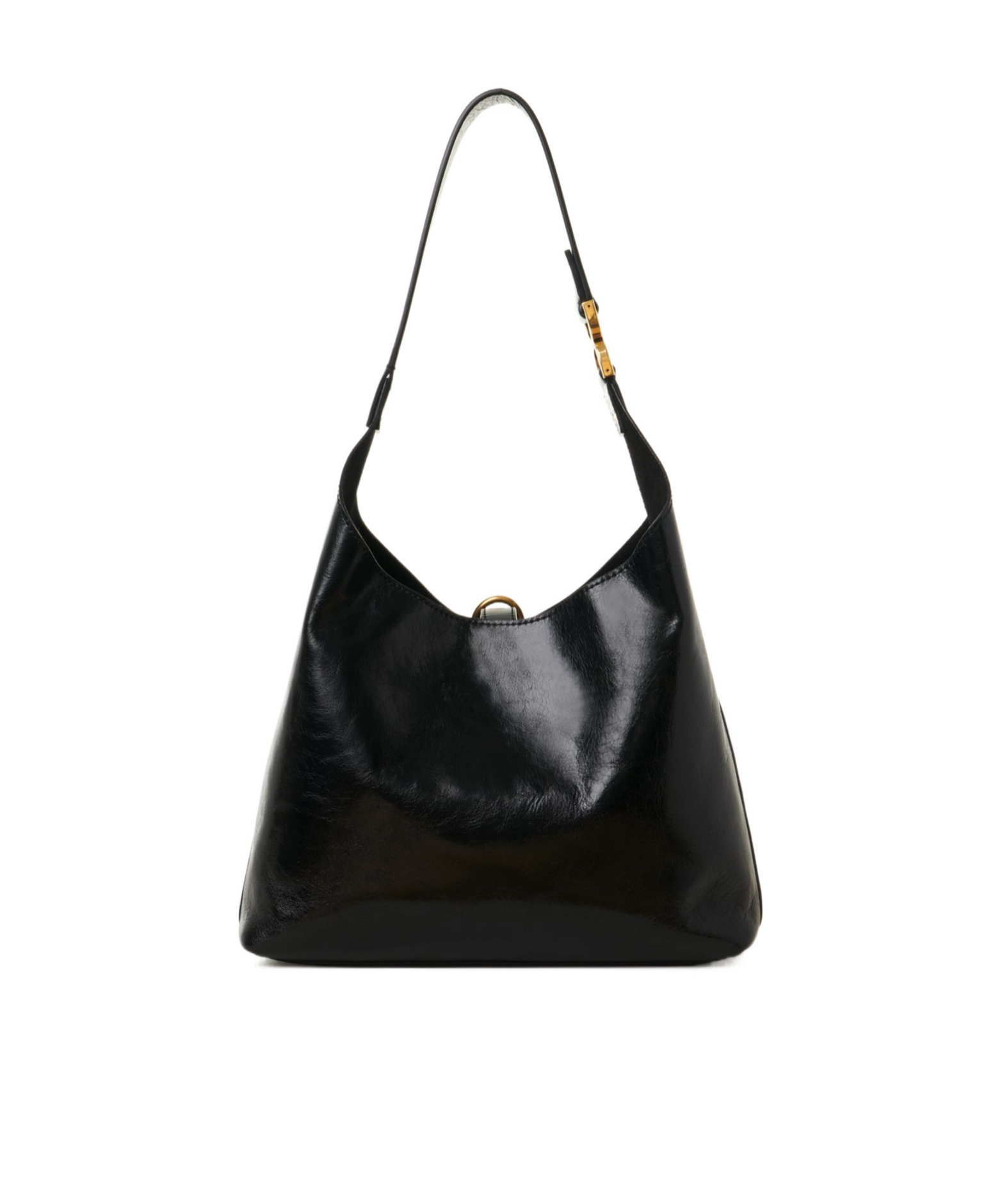 Chloé Marcie Small Hobo Bag In Shiny Calfskin In Black