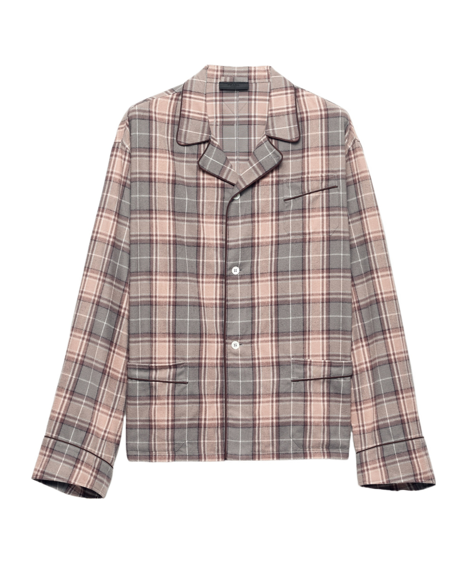 Prada Checked Cotton Shirt In Blue