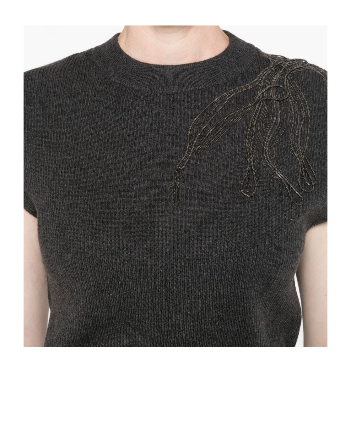 Brunello Cucinelli Cashmere Sleeveless Tank Top Ribbed Texture In Black