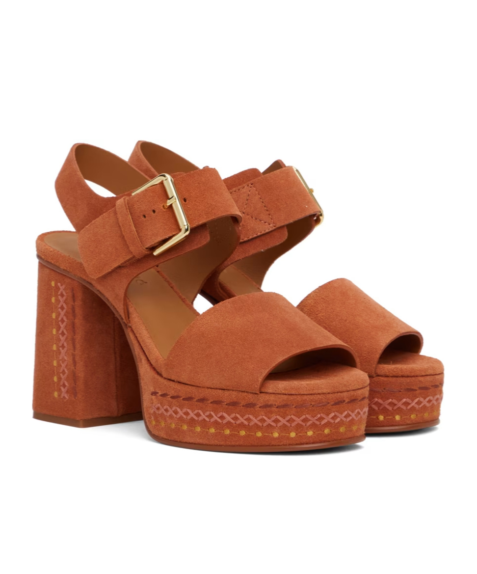 See By Chloé Orange Pheebe Platform Sandals In Brown
