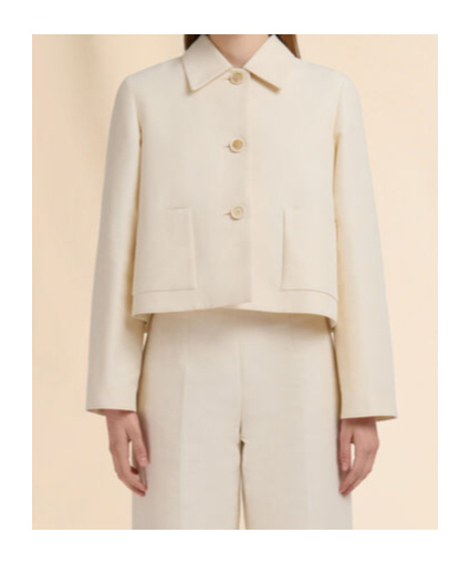 Marni Cotton Cropped Jacket In Neutral