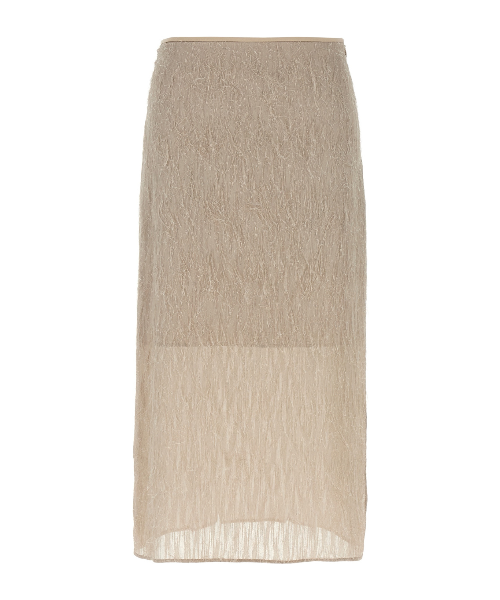Peserico Textured Sheer Overlay Jacquard Skirt In Brown