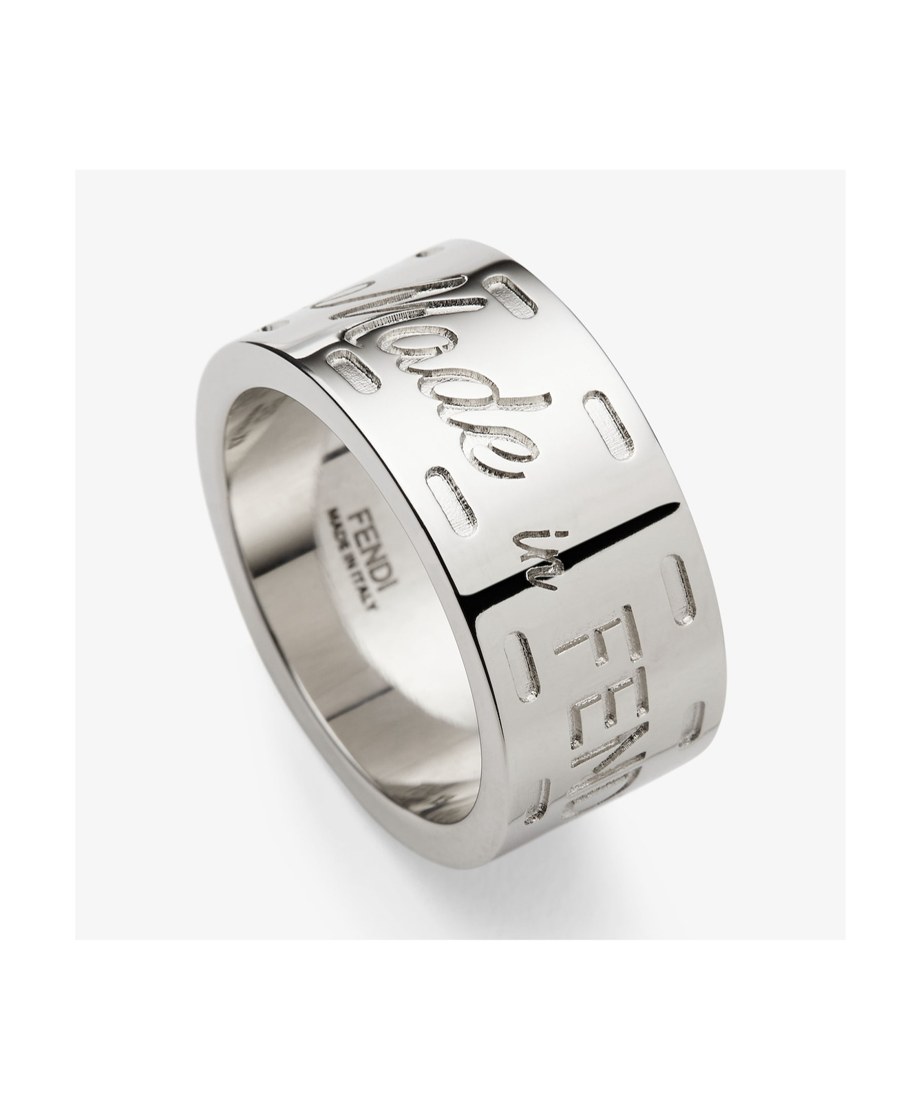 Fendi Logo Ring In White