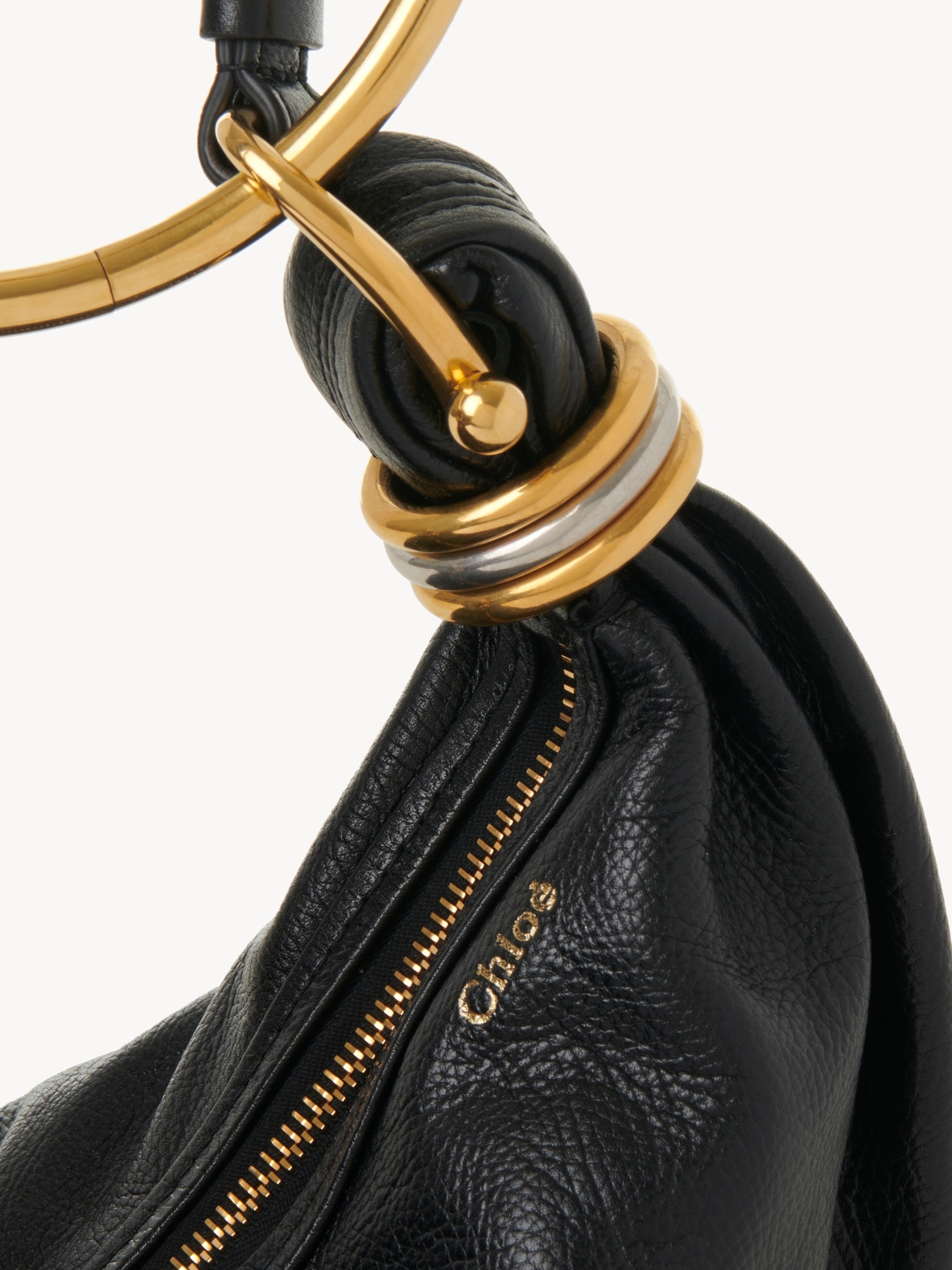 Shop Chloé Small Bracelet Hobo Shoulder Bag In Black