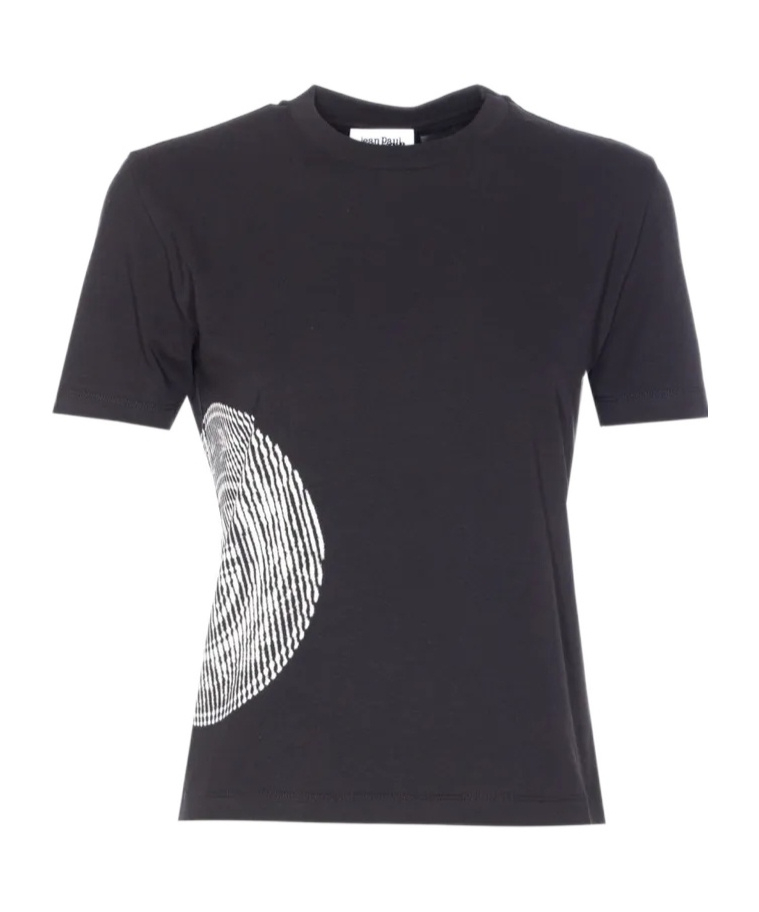 Jean Paul Gaultier Graphic Print Crew Neck Short Sleeve Top In Black