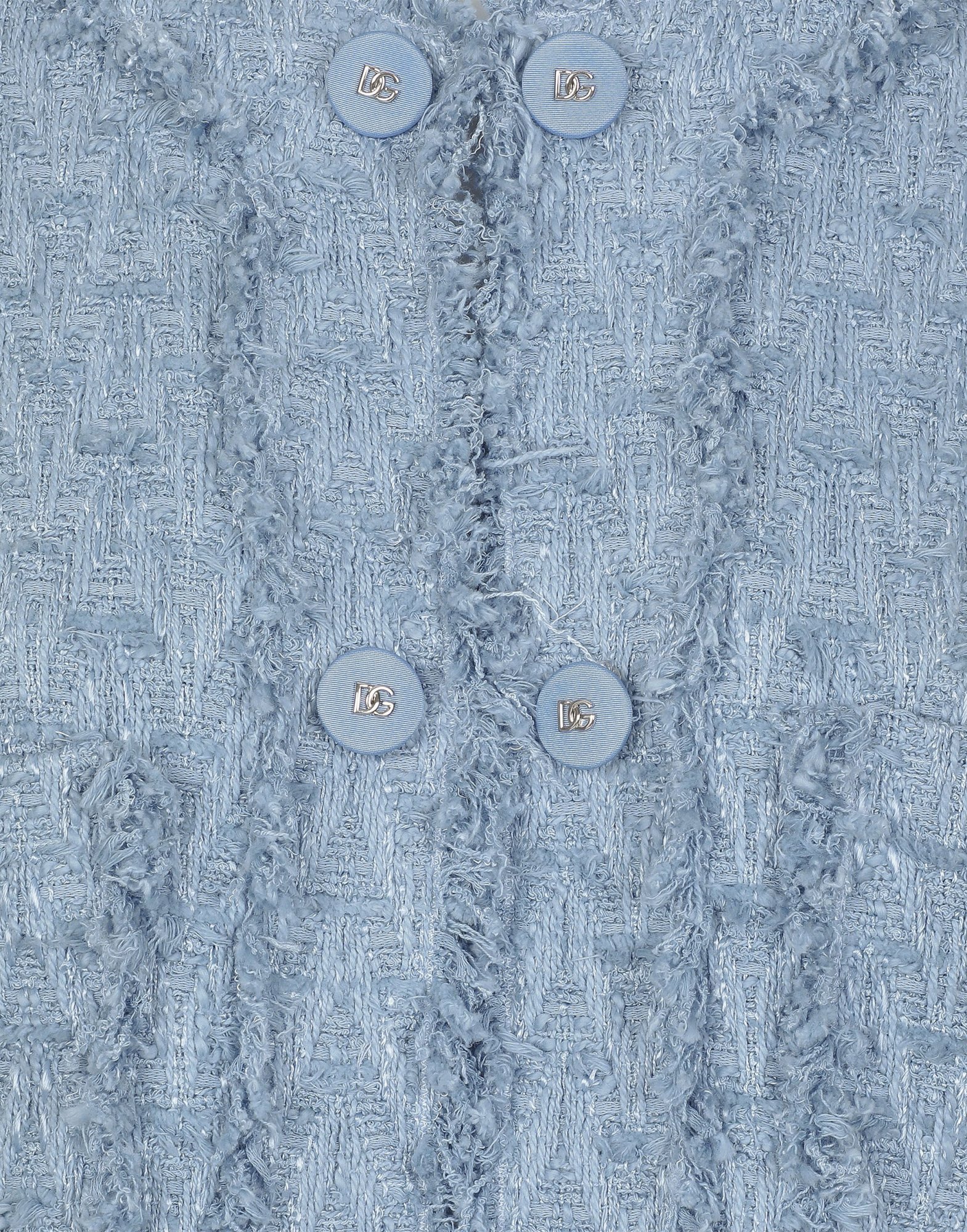 Dolce & Gabbana Light Blue Single-breasted Jacket With Logo Detail On Buttons In Cotton Blend Woman In Blue