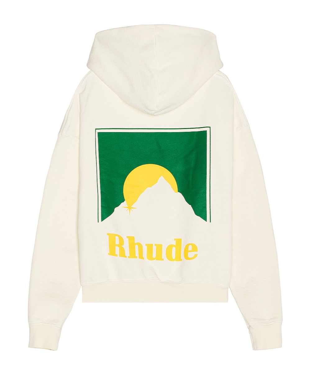 Rhude Moonlight Logo Graphic Hoodie In White