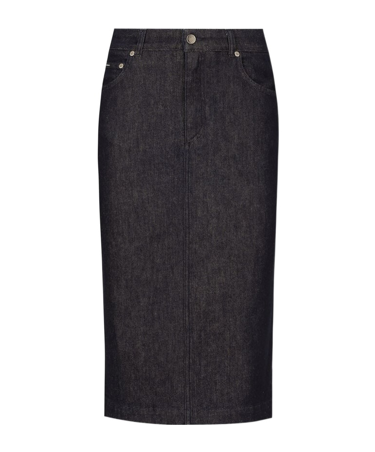 Dolce & Gabbana Buttoned Denim Skirt In Blue