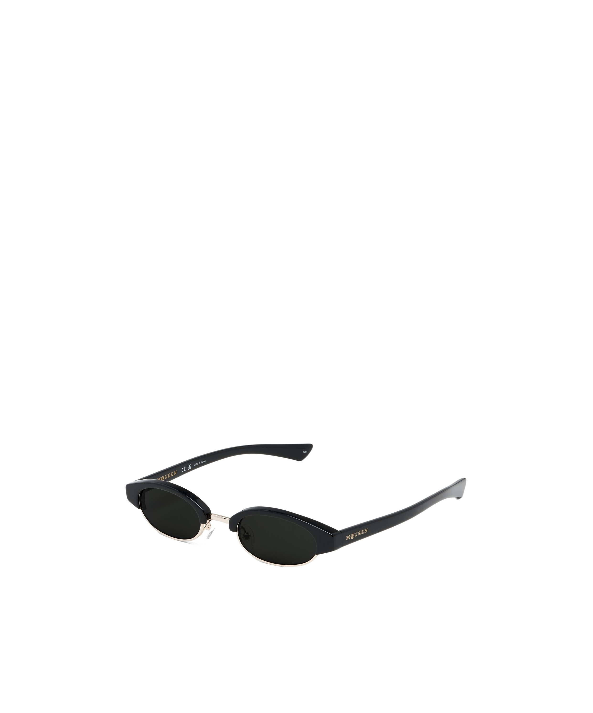 Alexander Mcqueen Oval Sunglasses In Black