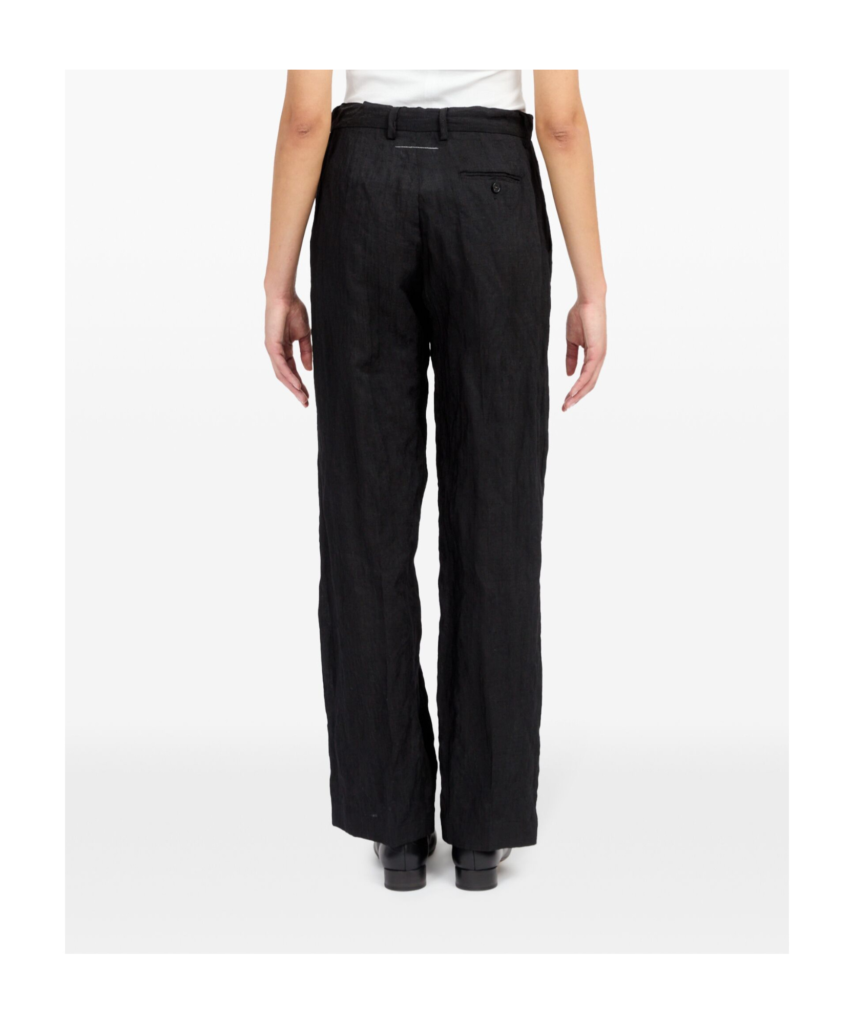 MM6 MAISON MARGIELA SINGLE-STITCH LOGO FLARED TROUSERS