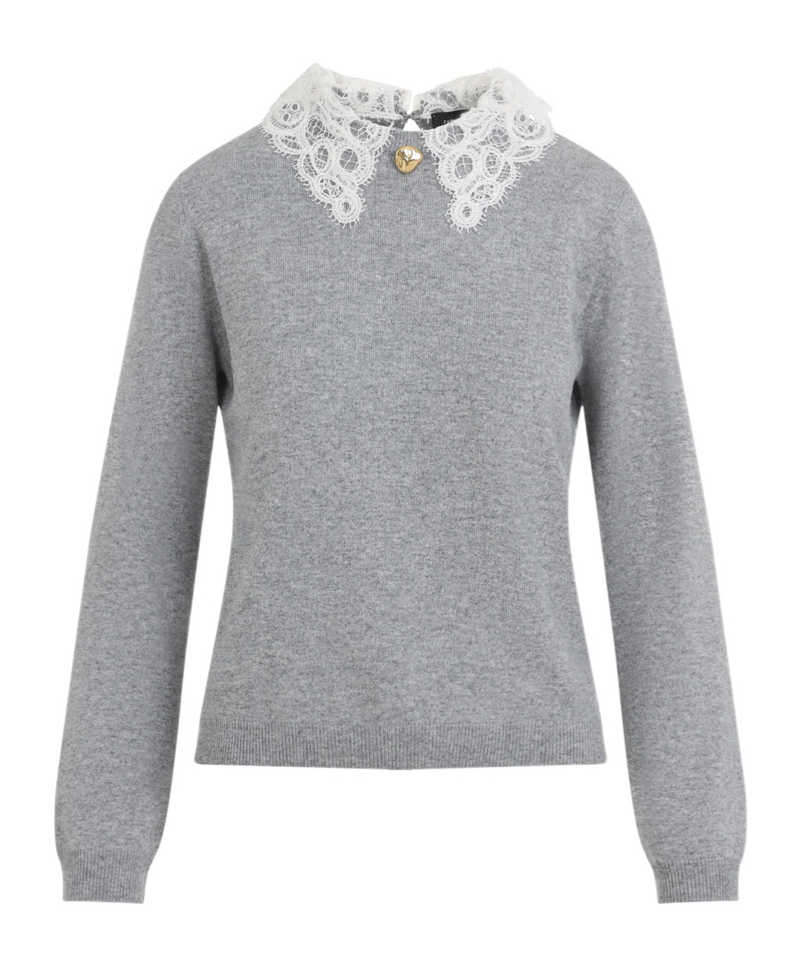 Fabiana Filippi Grey Crewneck Wool Sweater