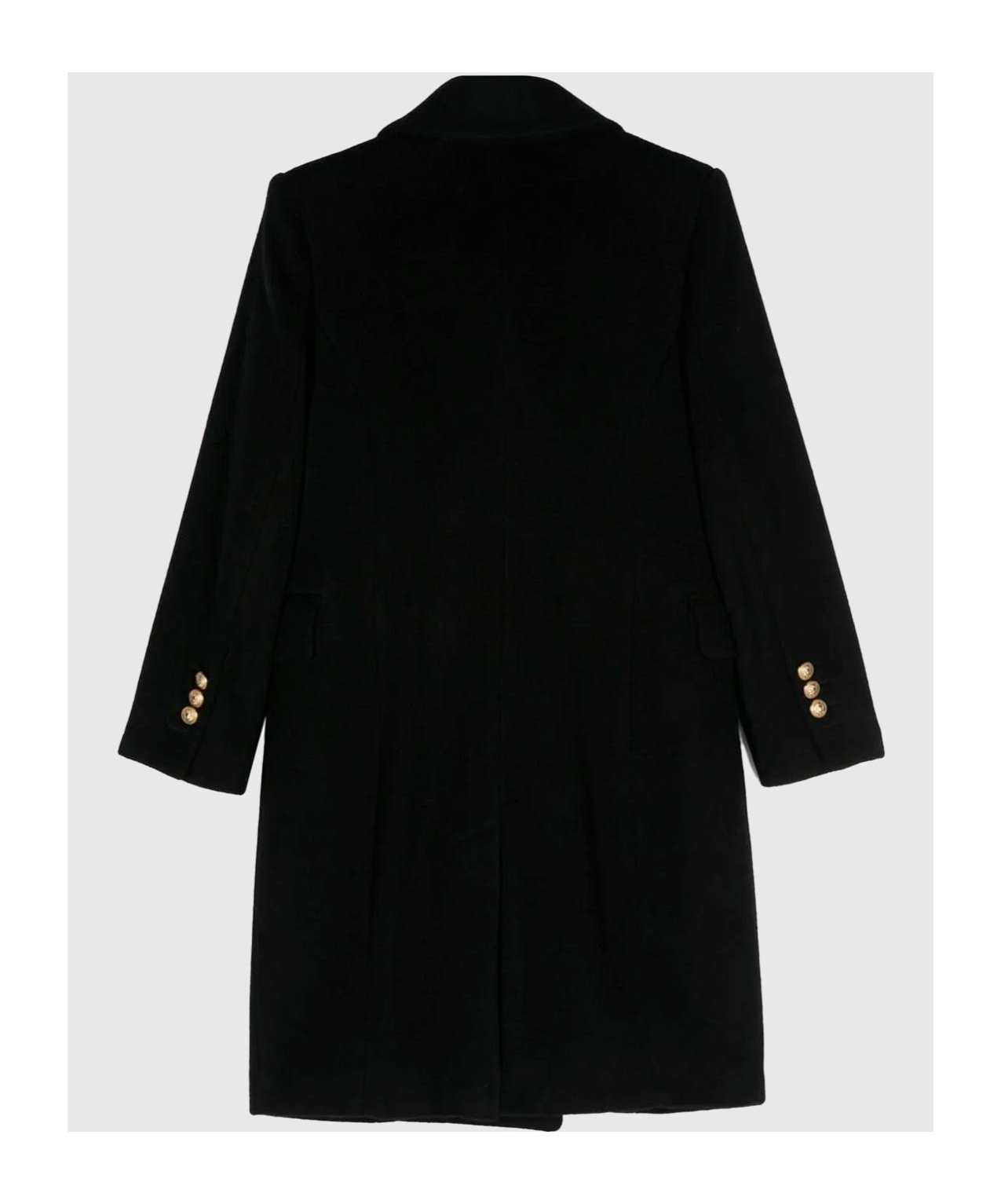 Balmain Long-sleeved Coat In Black