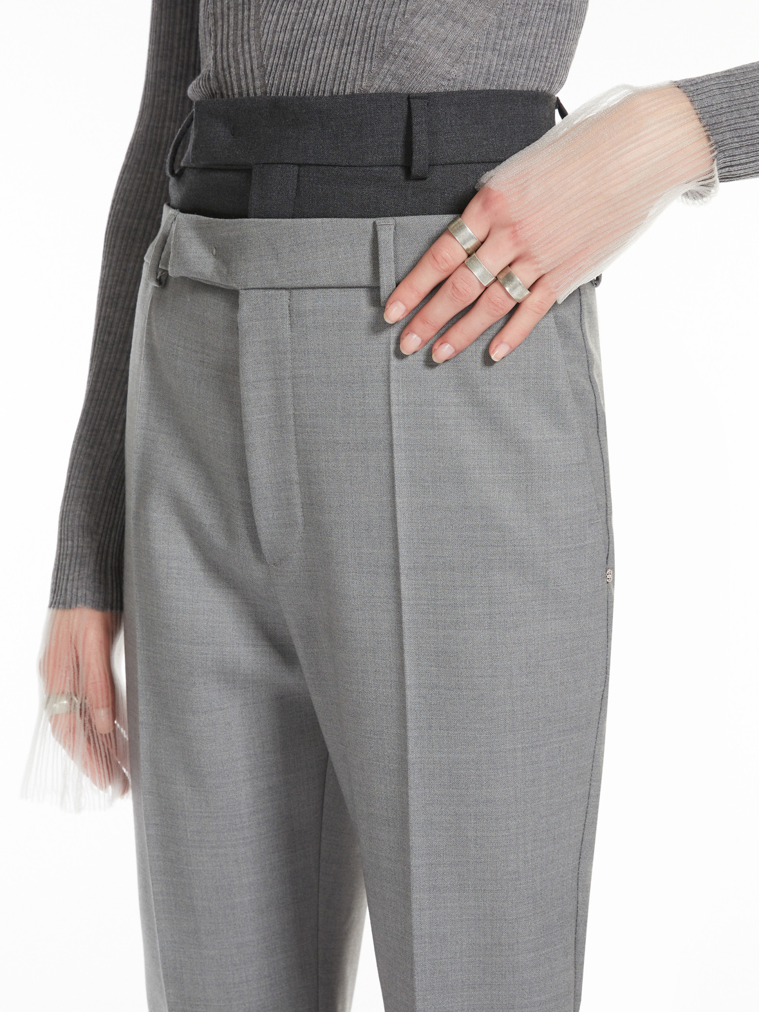 Sportmax Belt-loop Casual Pants In Gray