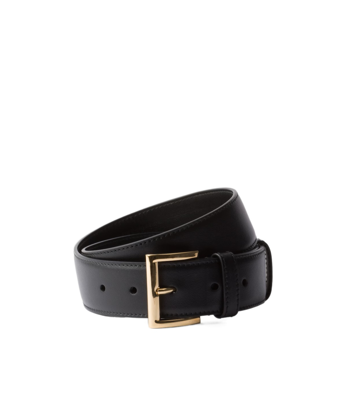 Prada City Calf Leather Belt In Black