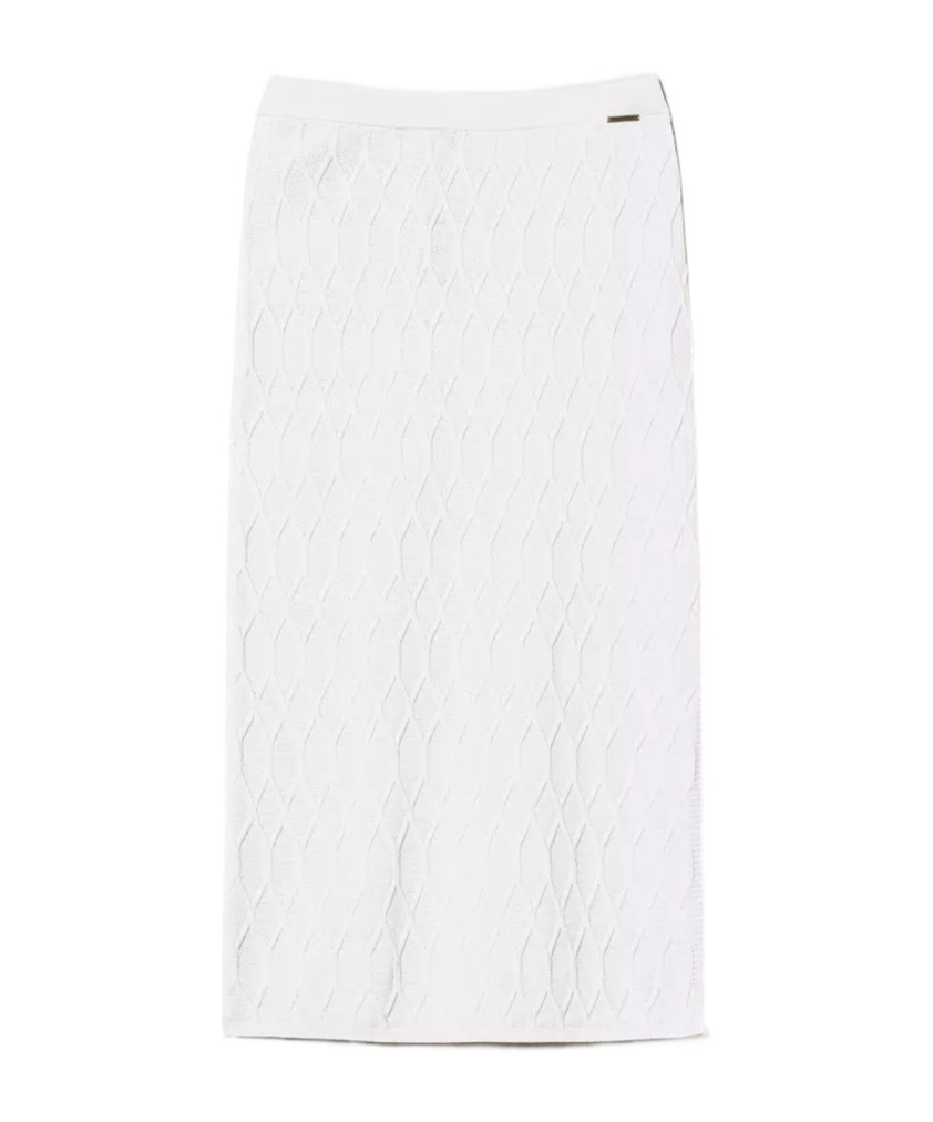 Twinset Lozenge Skirt In White