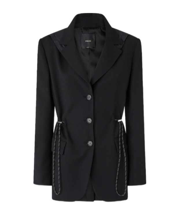Pinko Hooded Jacket With Drawstring In Black