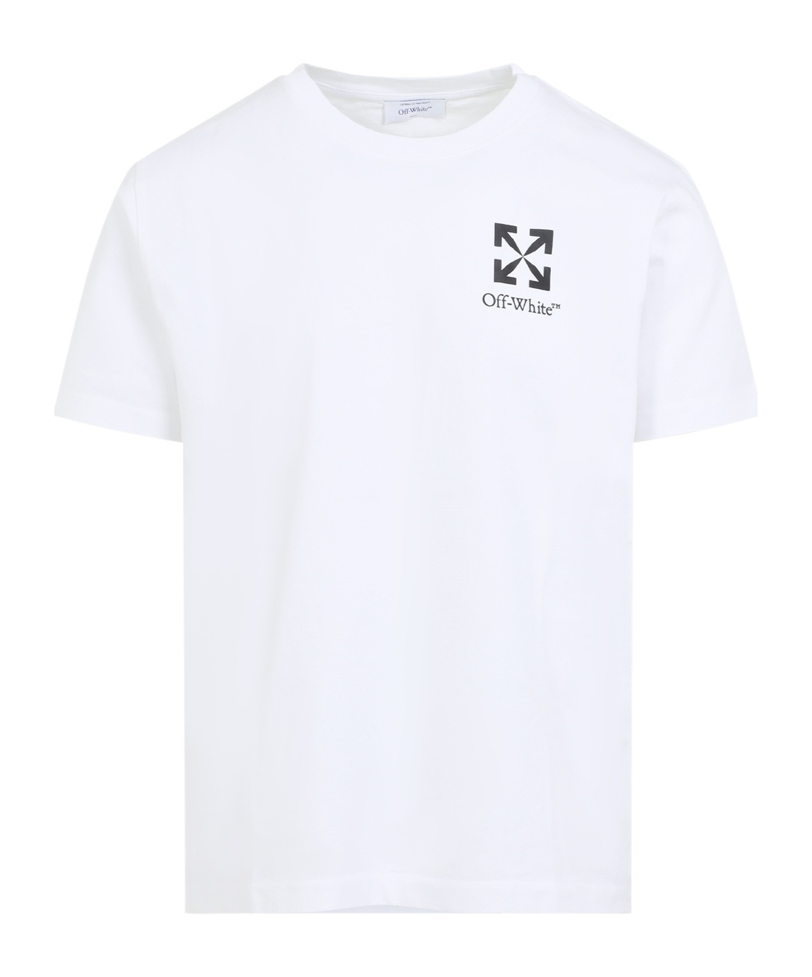 Off-white Arrow Print Slim Fit Cotton T-shirt In White